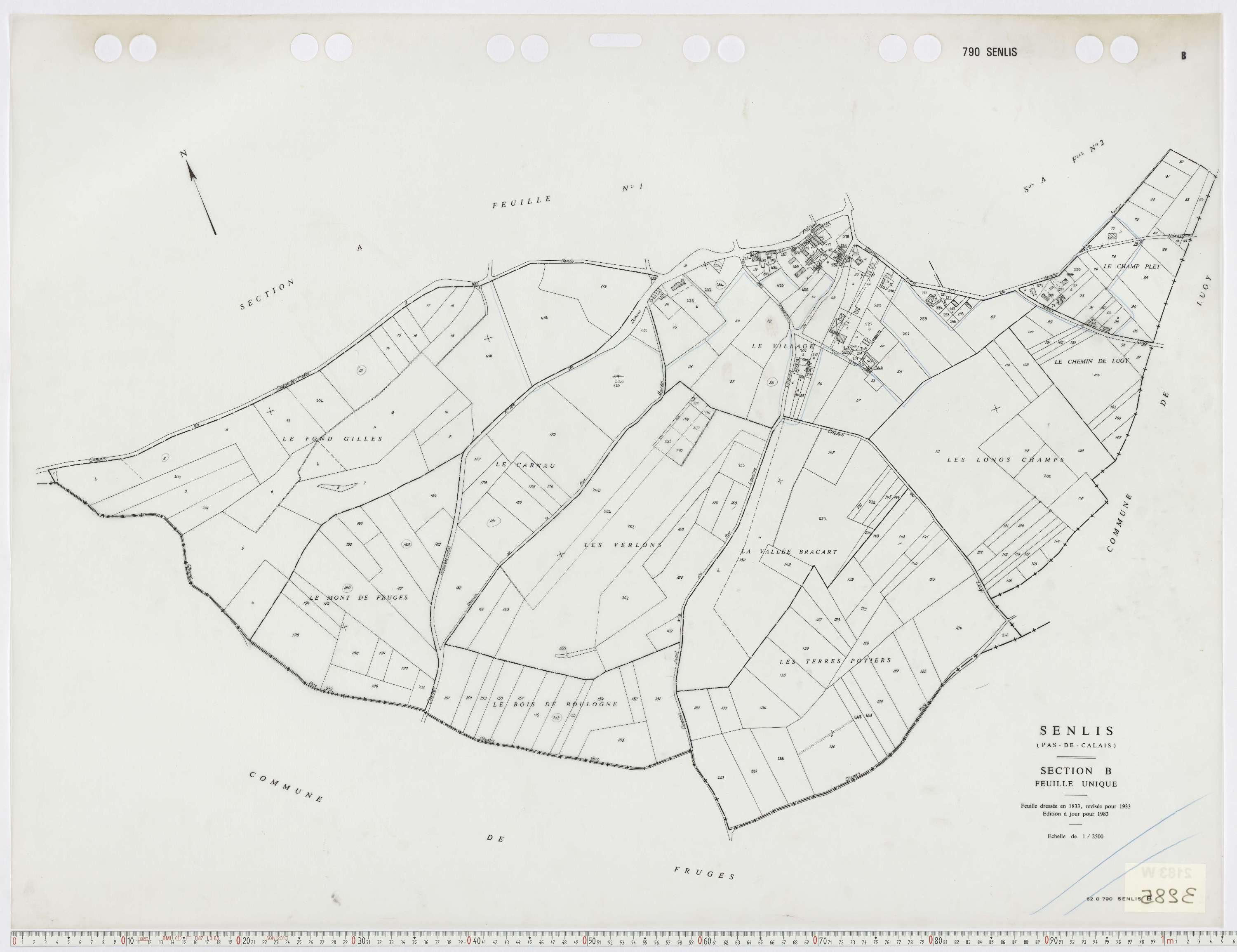 Servins - Section B, feuille 1.