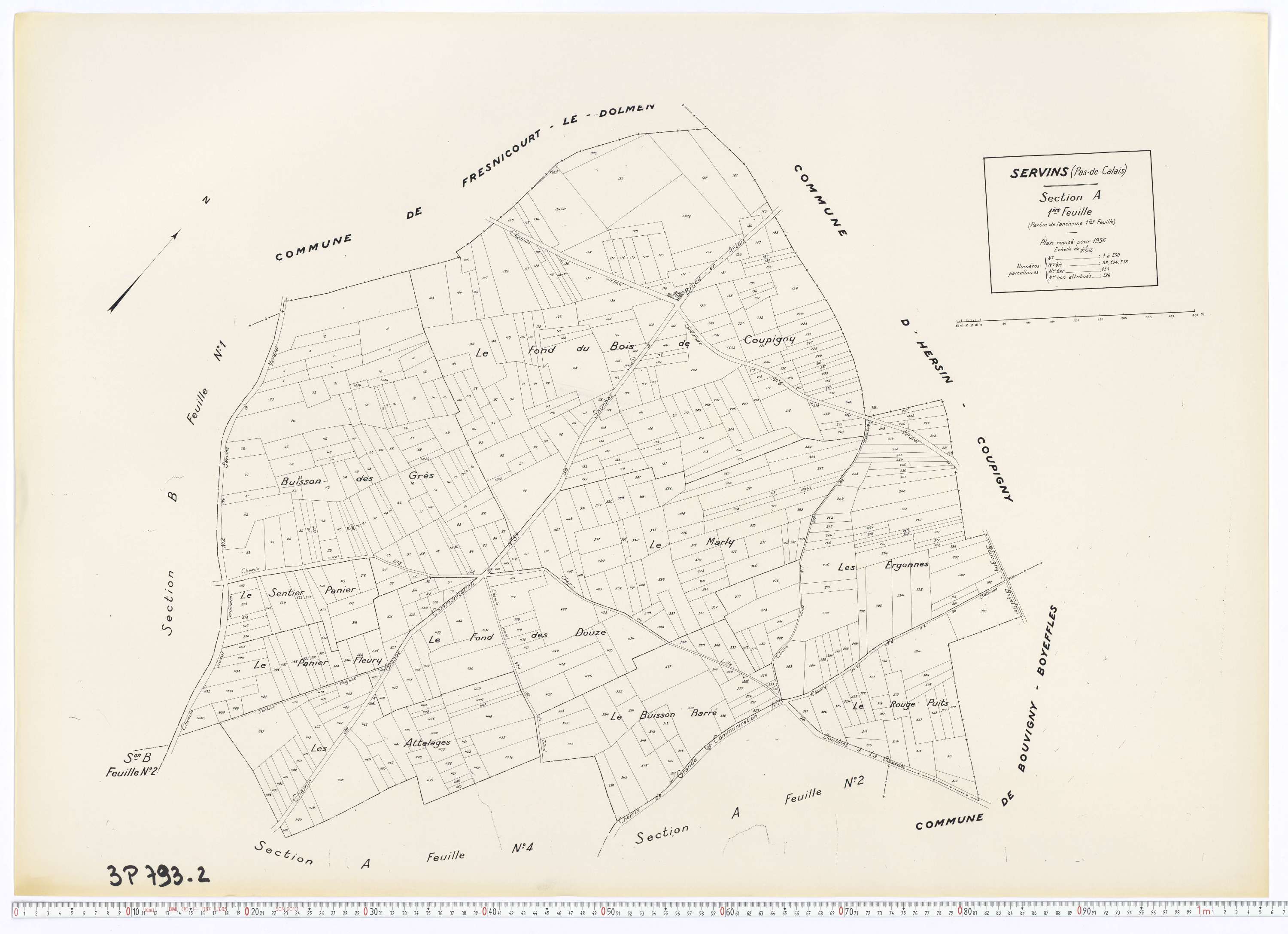 Servins - Section A, feuille 1.
