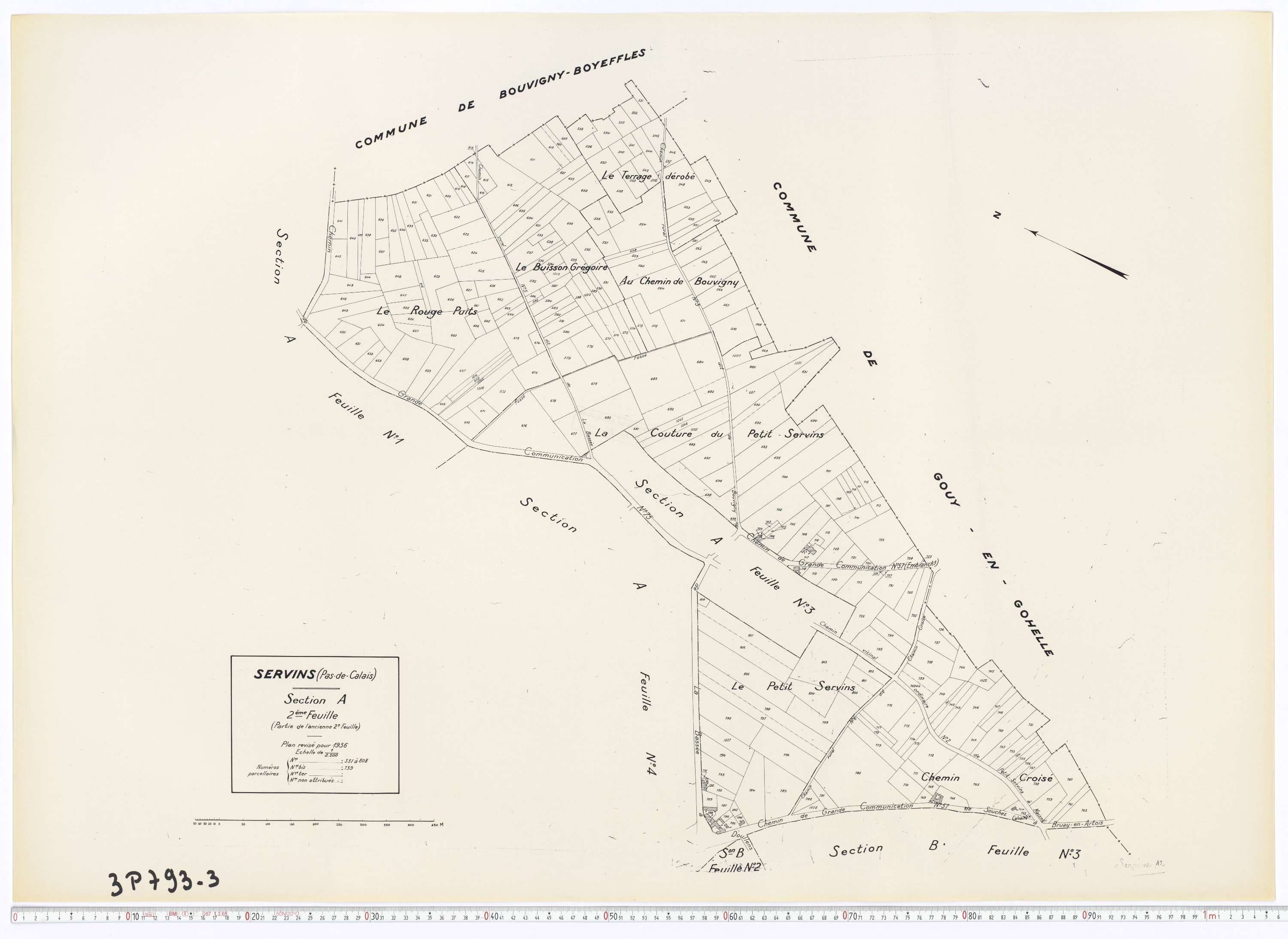 Servins - Section A, feuille 2.