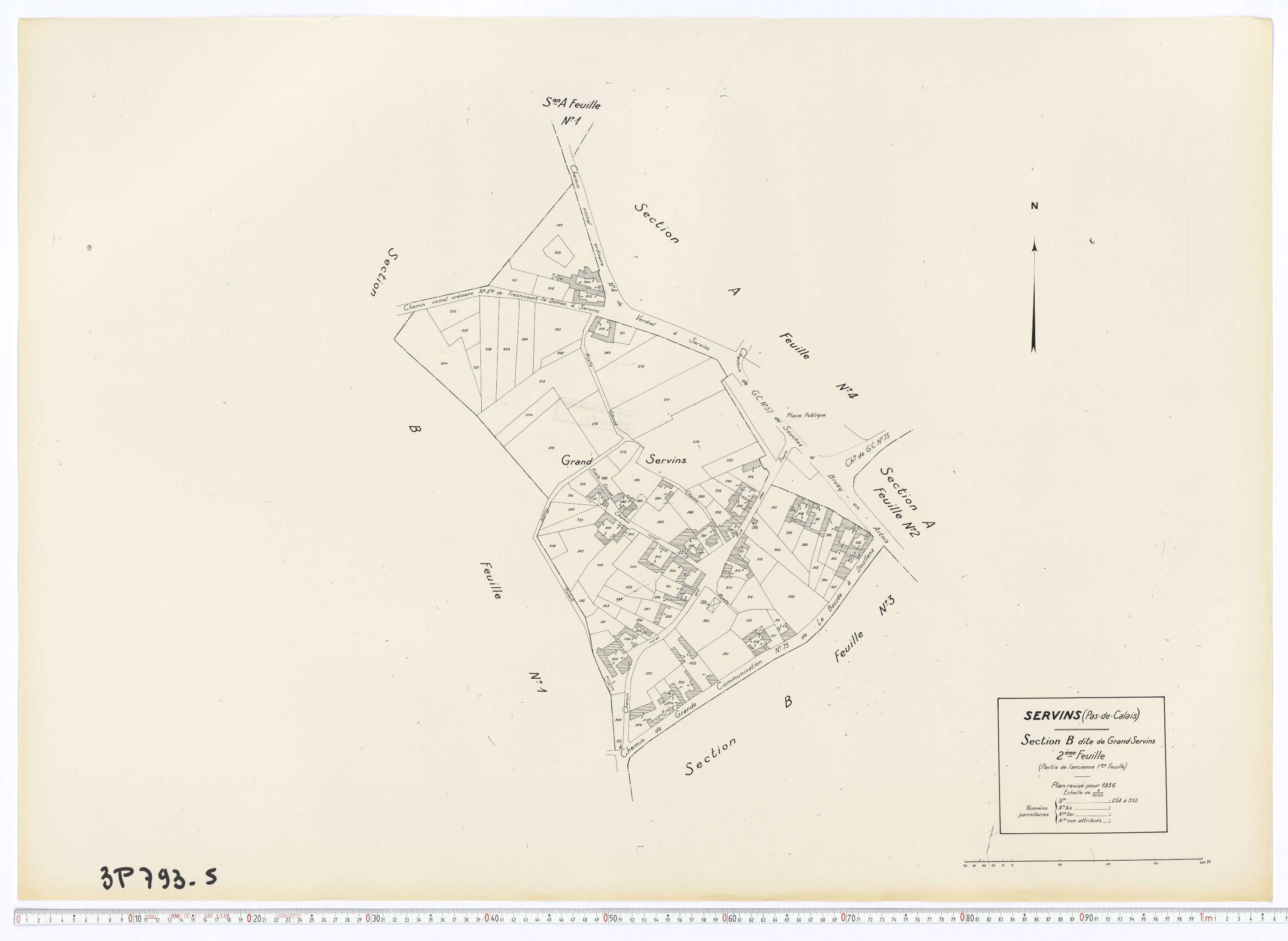Servins - Section B, feuille 2.