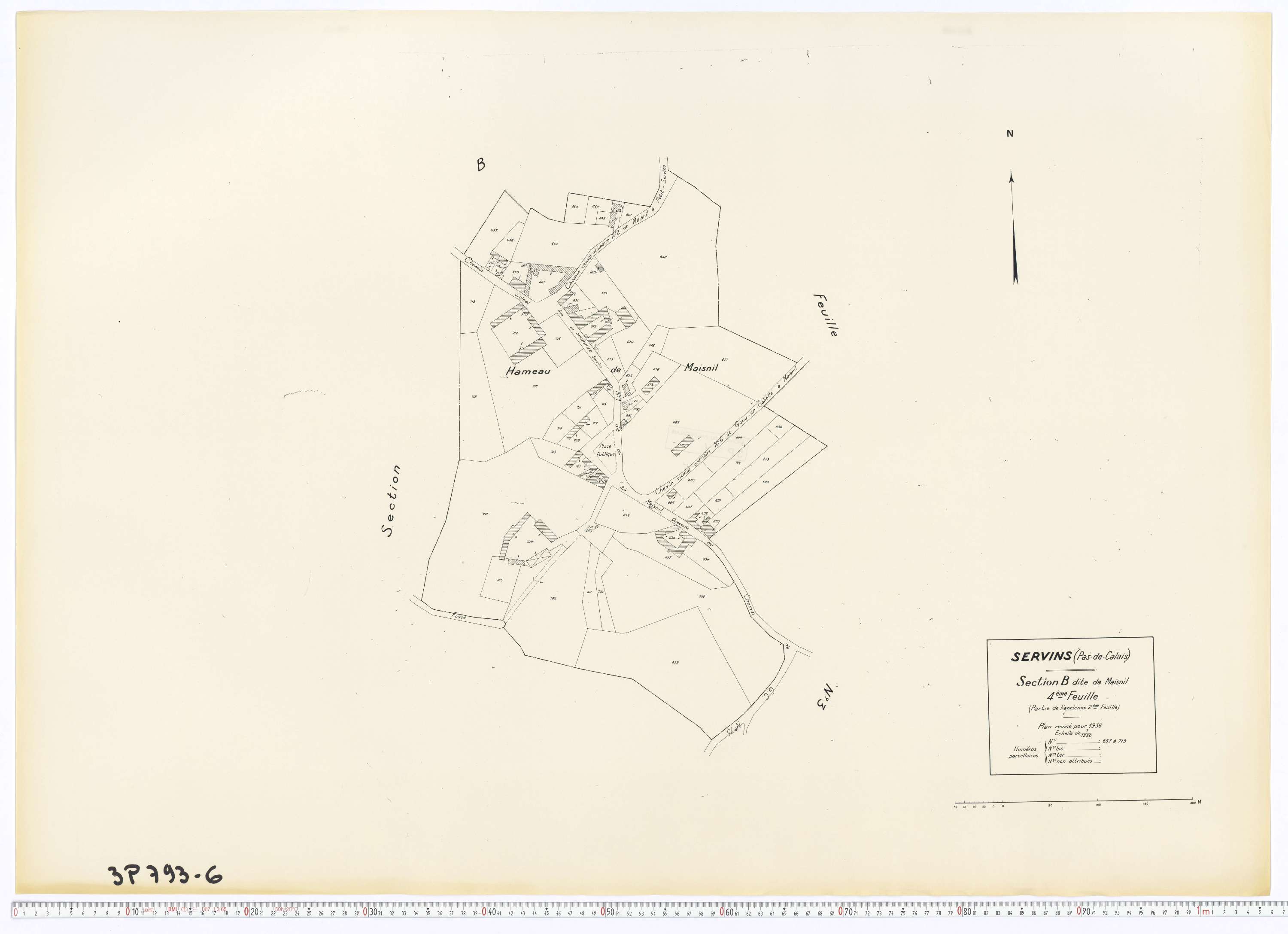 Servins - Section B, feuille 4.