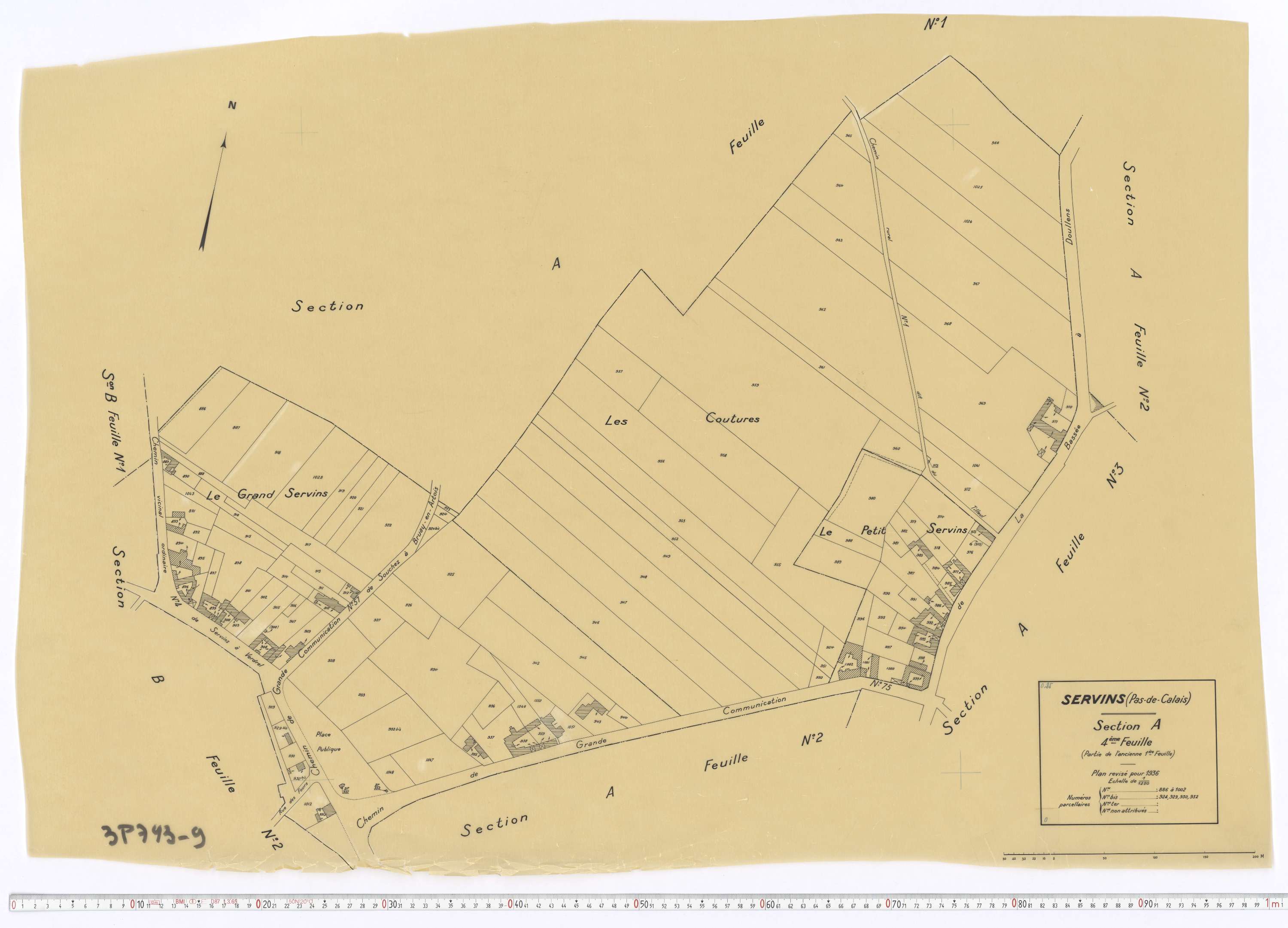 Servins - Section A, feuille 4.