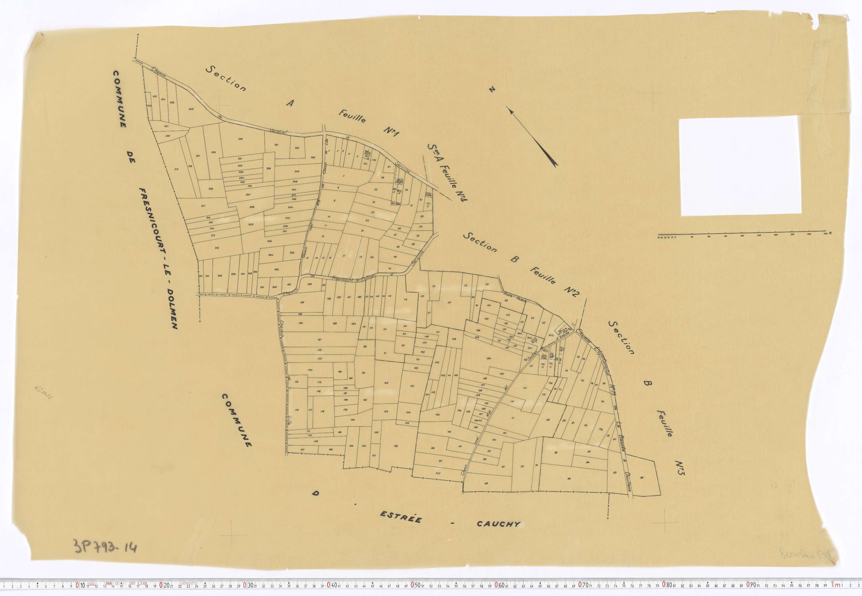 Servins - Section B, feuille 1.