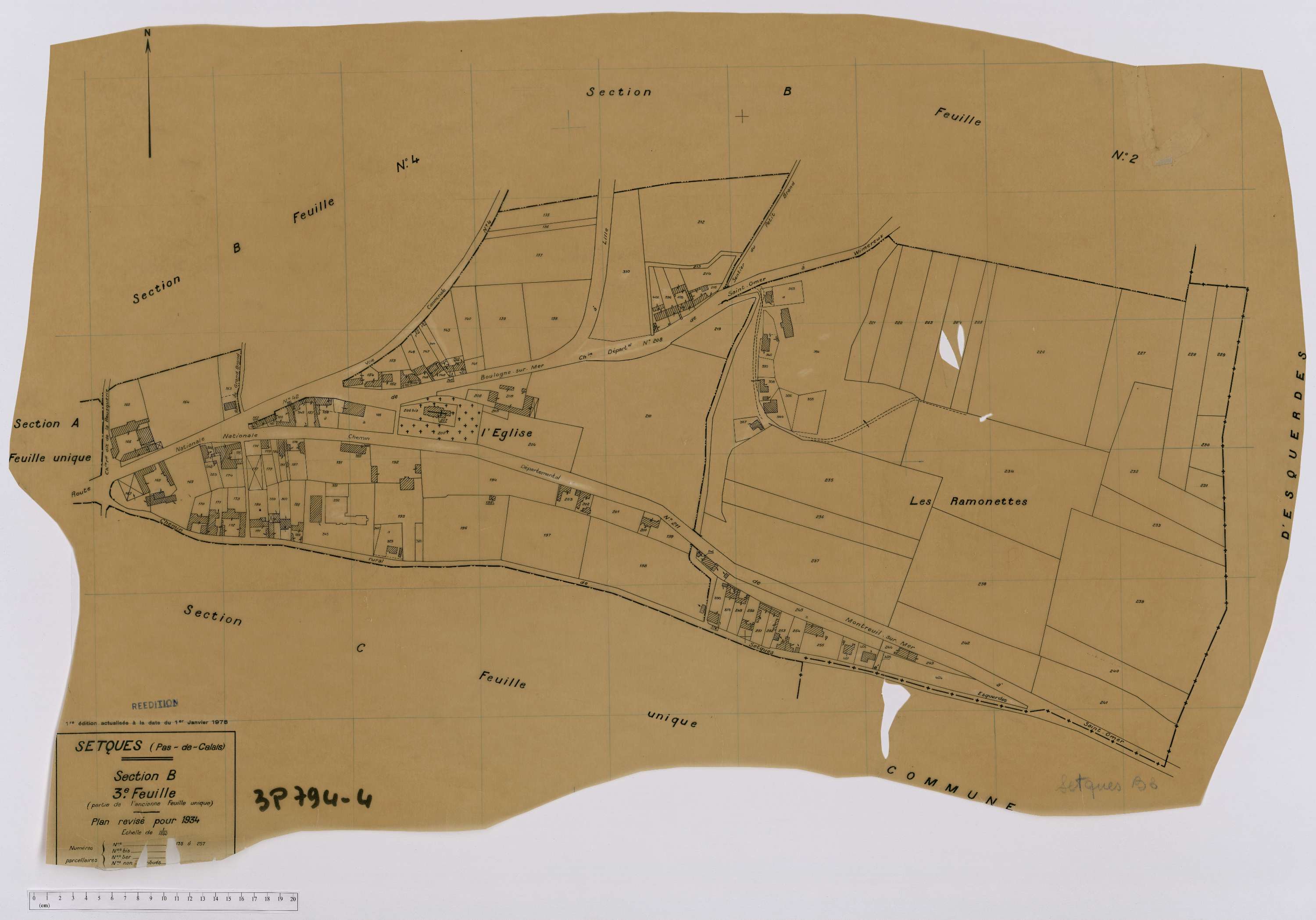 Setques - Section B, feuille 3.