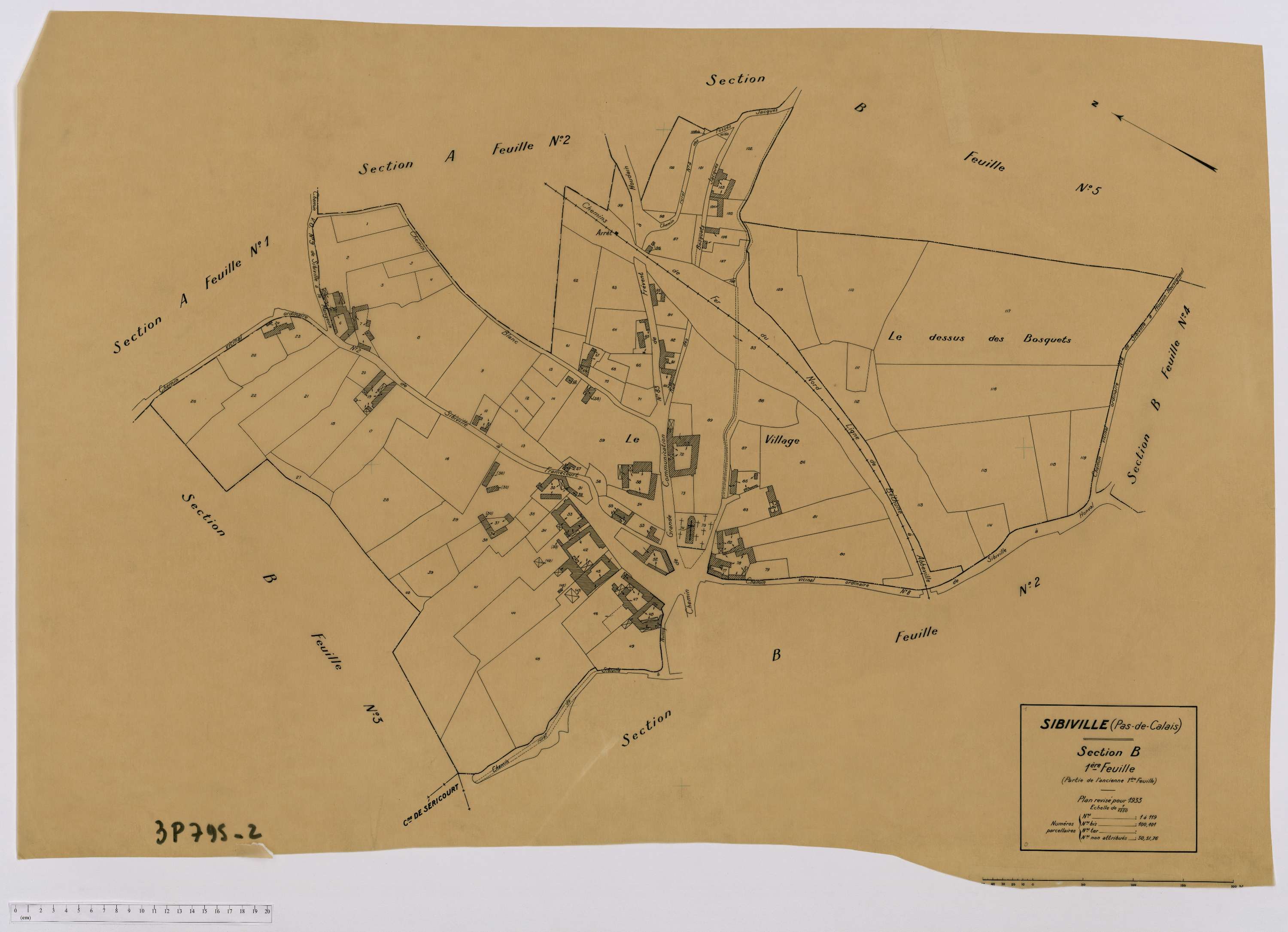 Sibiville - Section B, feuille 1.