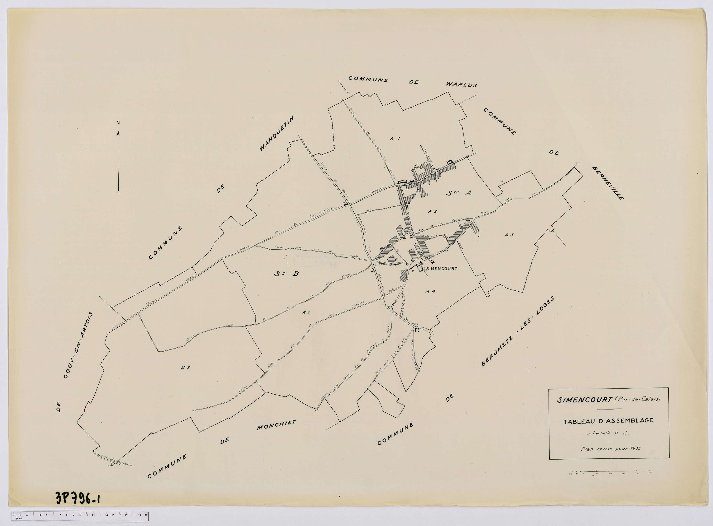 Simencourt - Tableau d'assemblage.