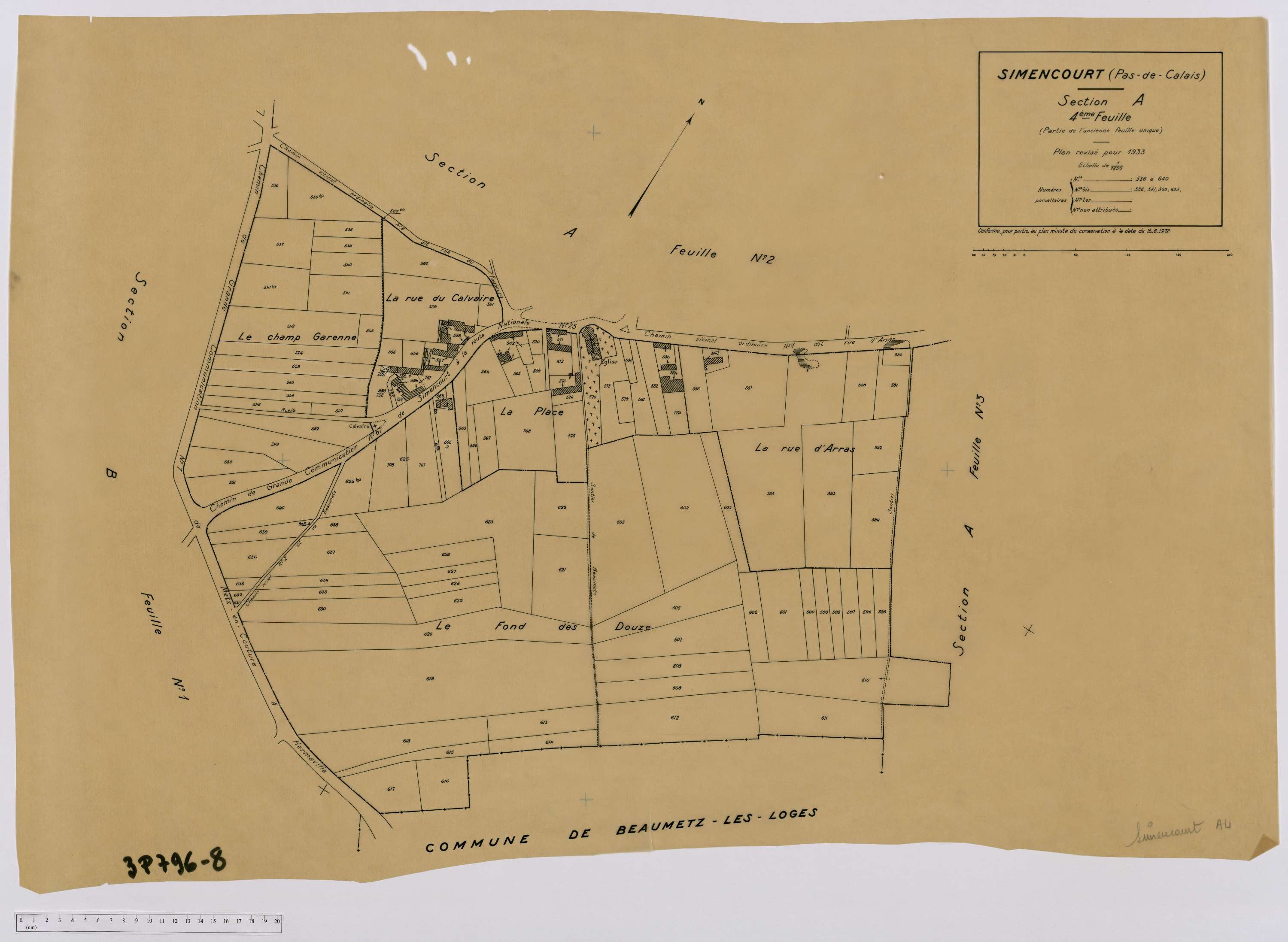 Simencourt - Section A, feuille 4.