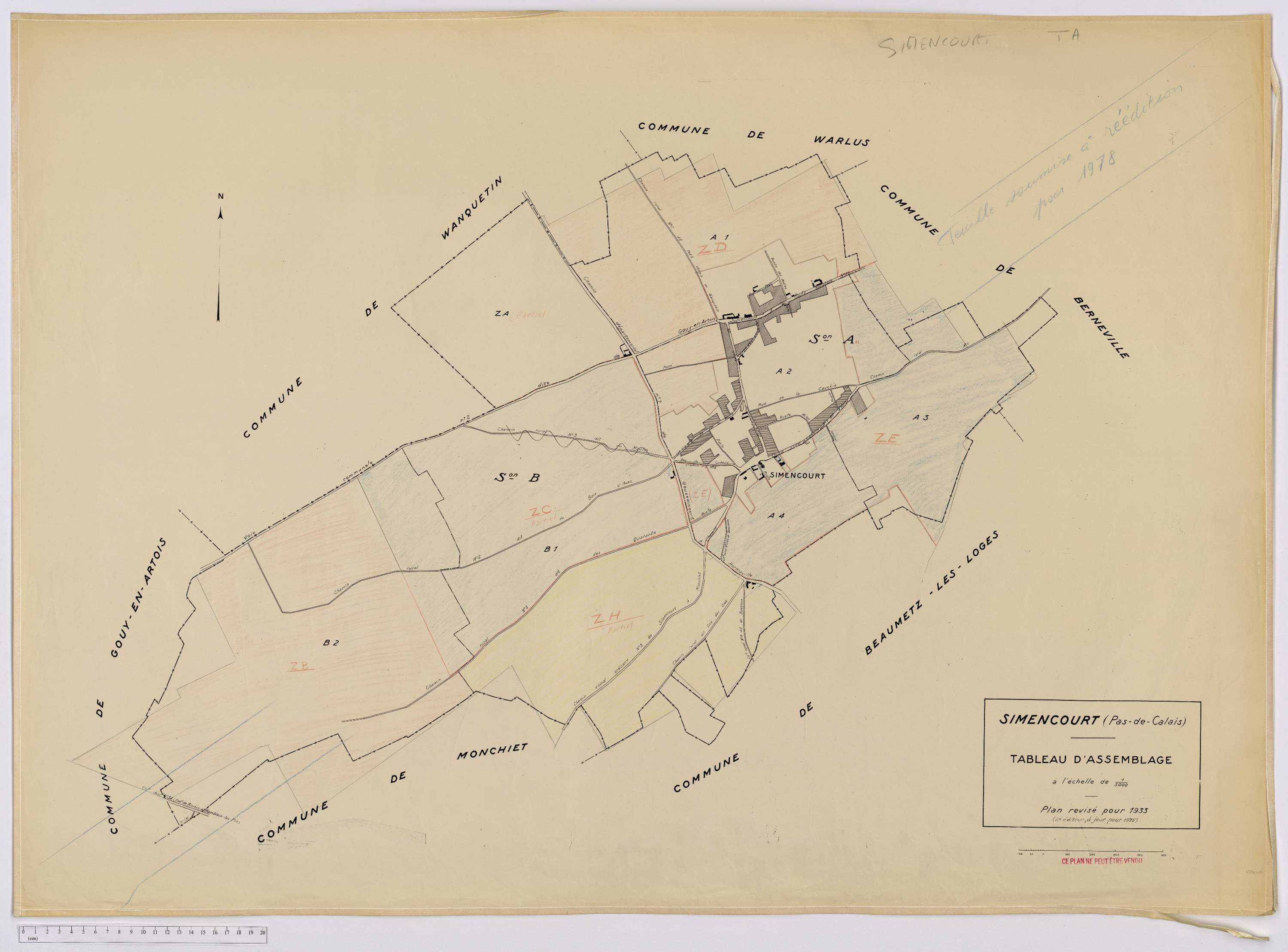 Simencourt - Tableau d'assemblage.