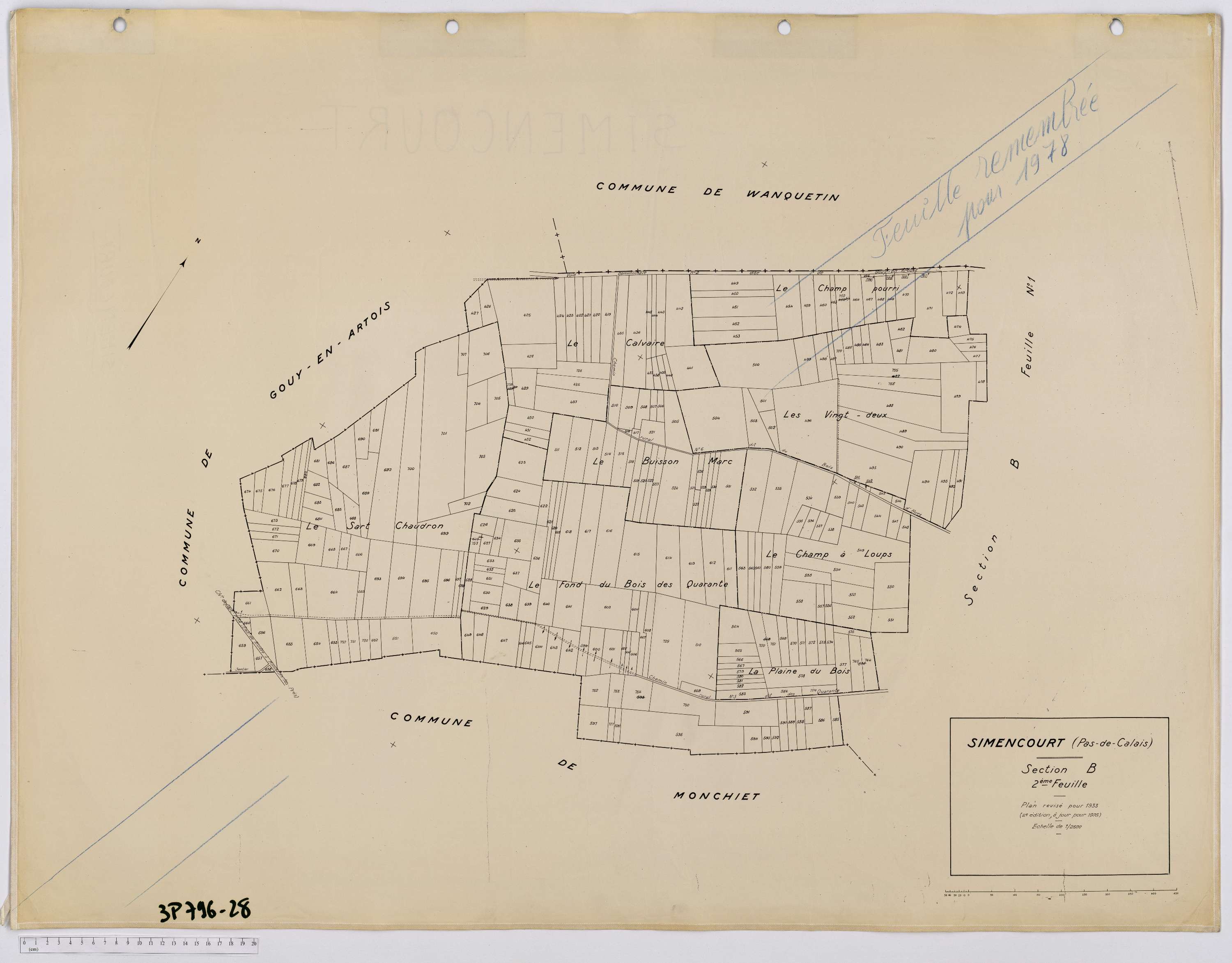 Simencourt - Section B, feuille 2.