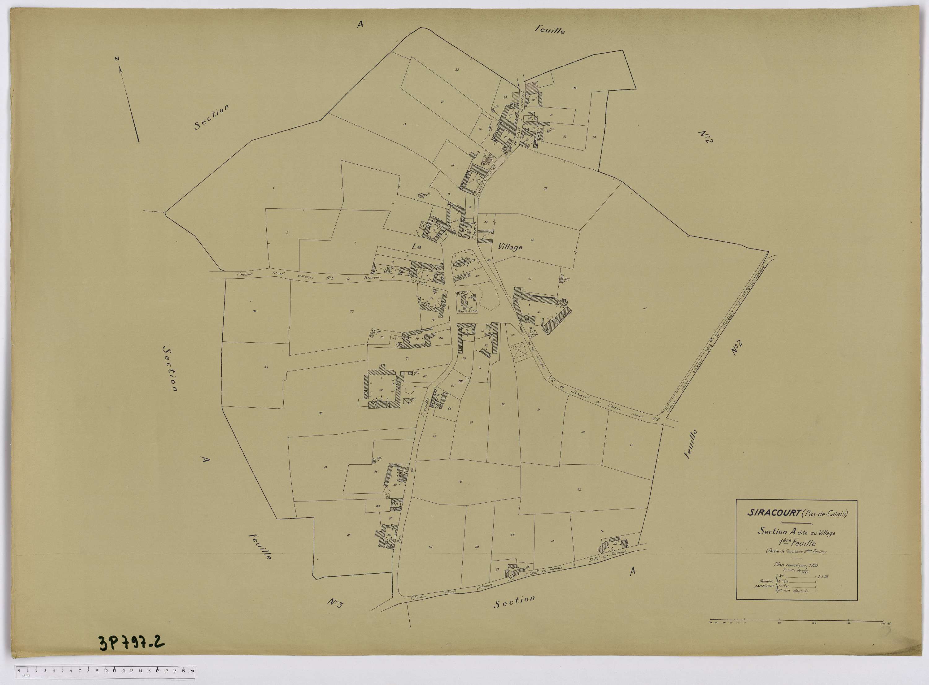 Siracourt - Section A, feuille 1.