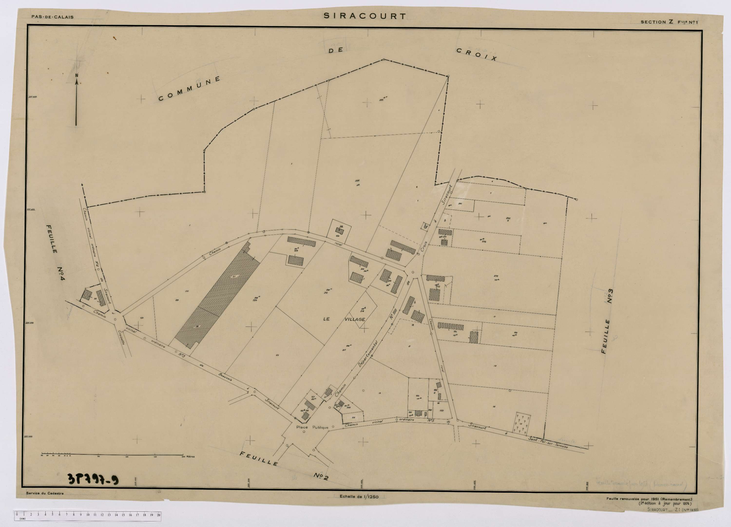 Siracourt - Section Z, feuille 1.