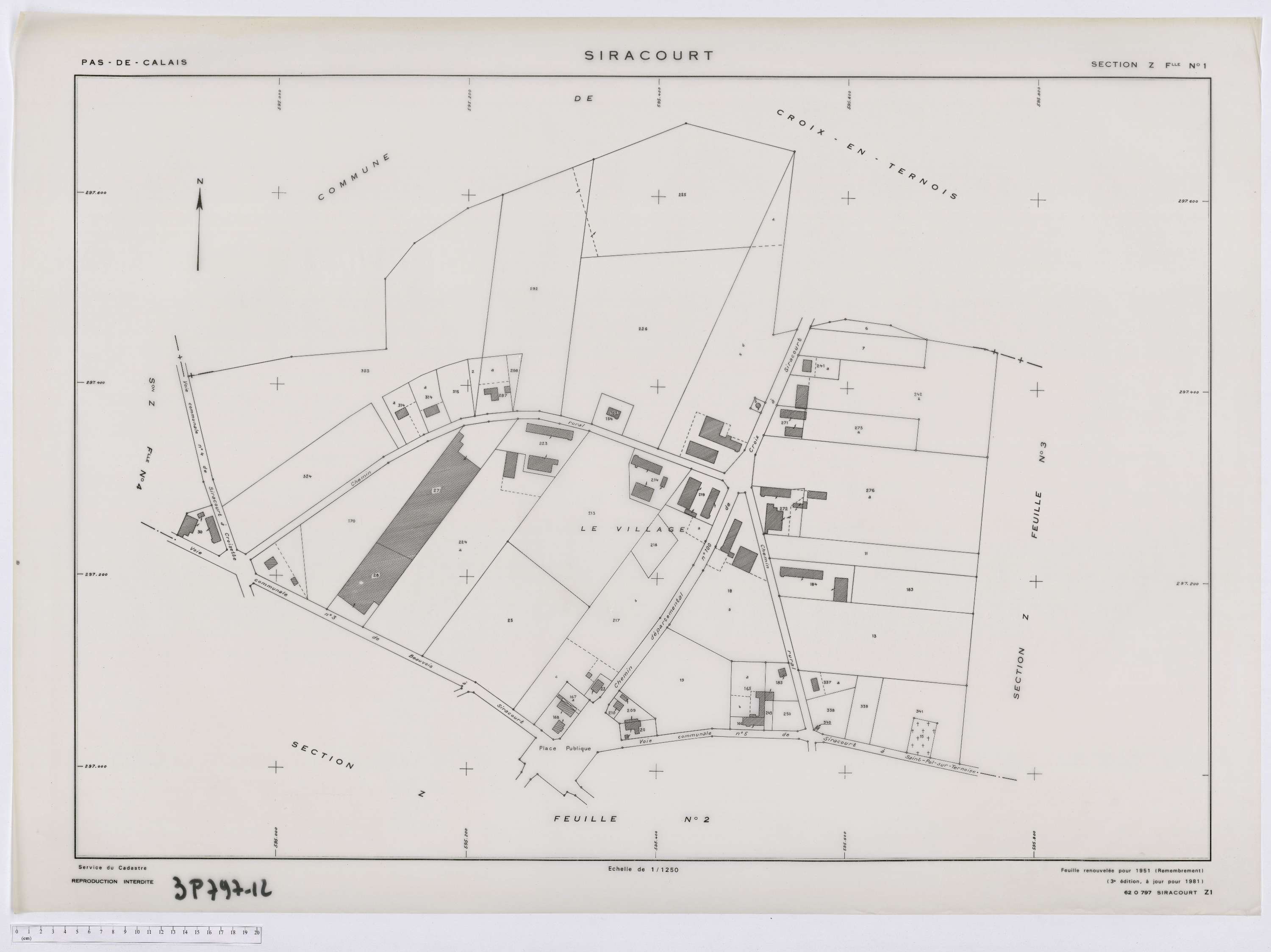 Siracourt - Section Z, feuille 1.