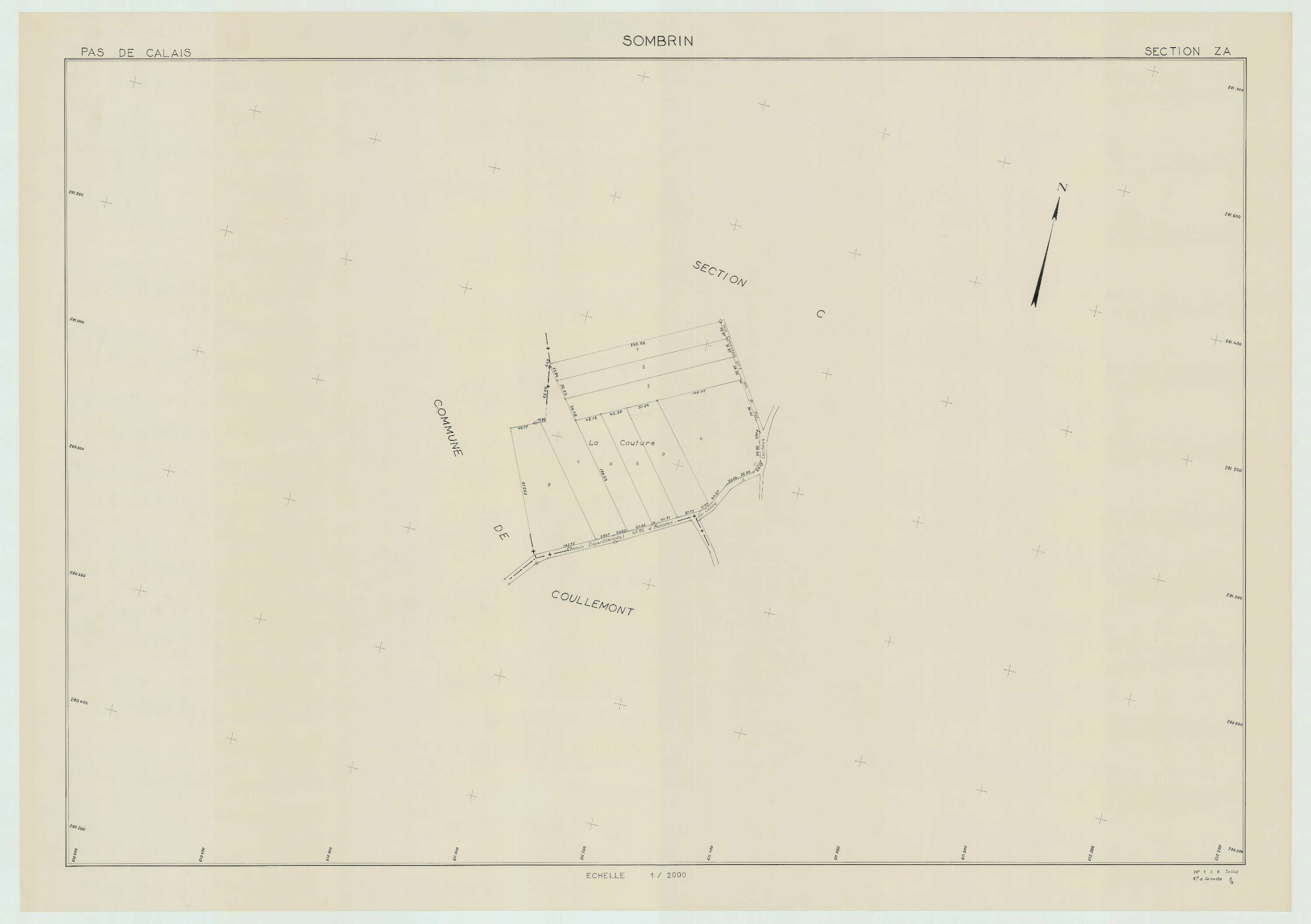 Sombrin - Plan de remembrement : section ZA.