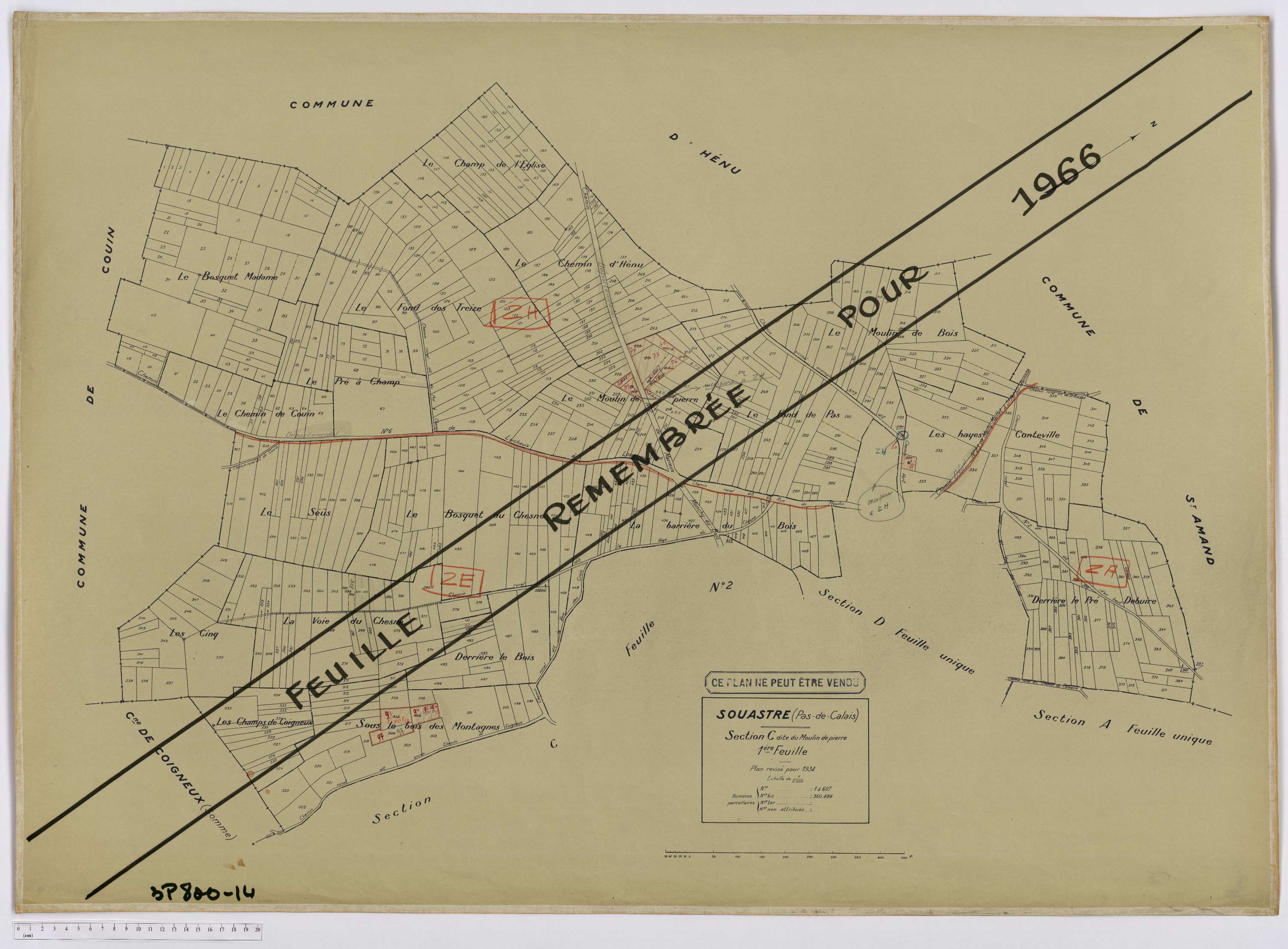 Souastre - Section C, feuille 1.