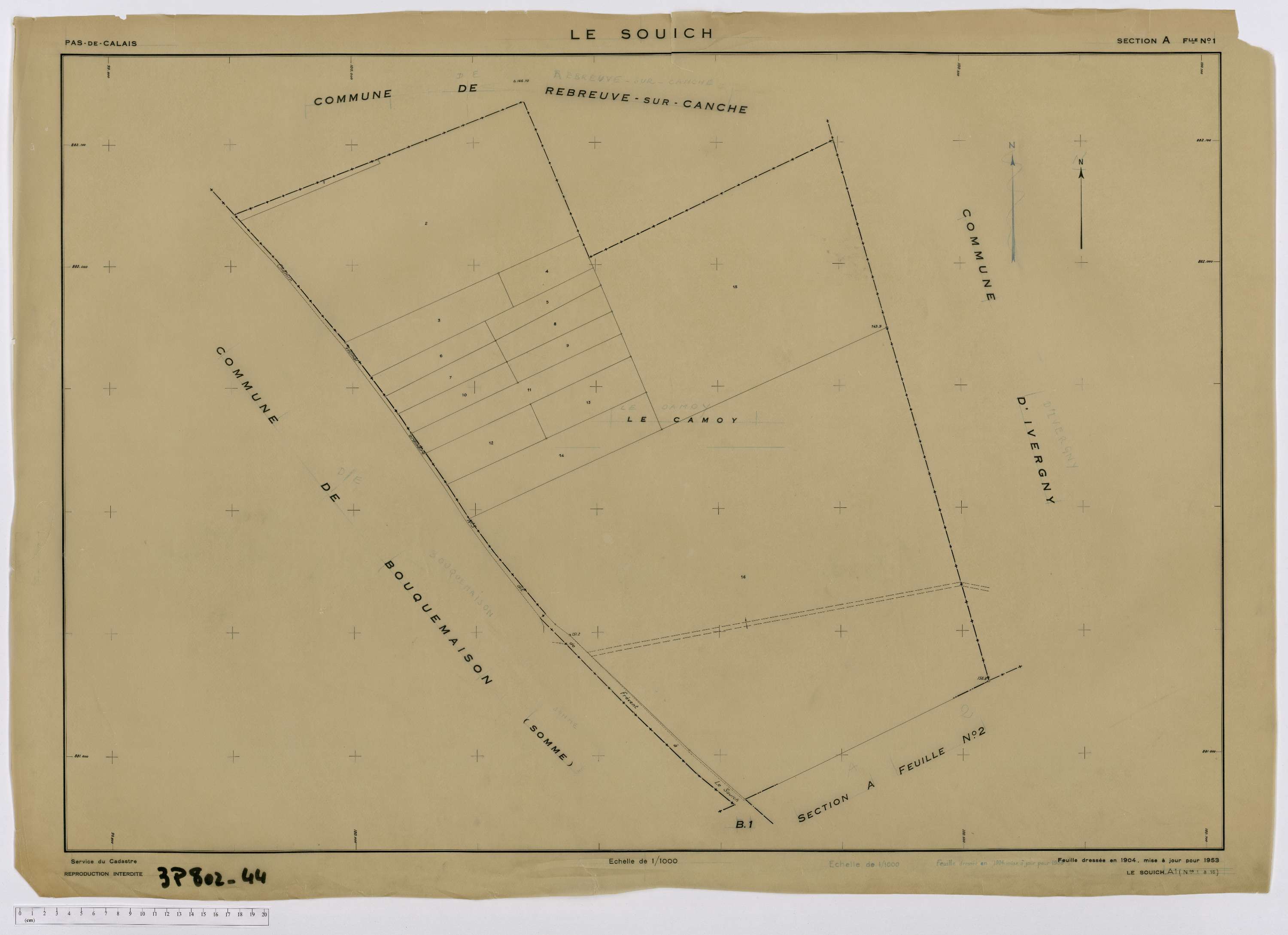 Le Souich - Section A, feuille 1.