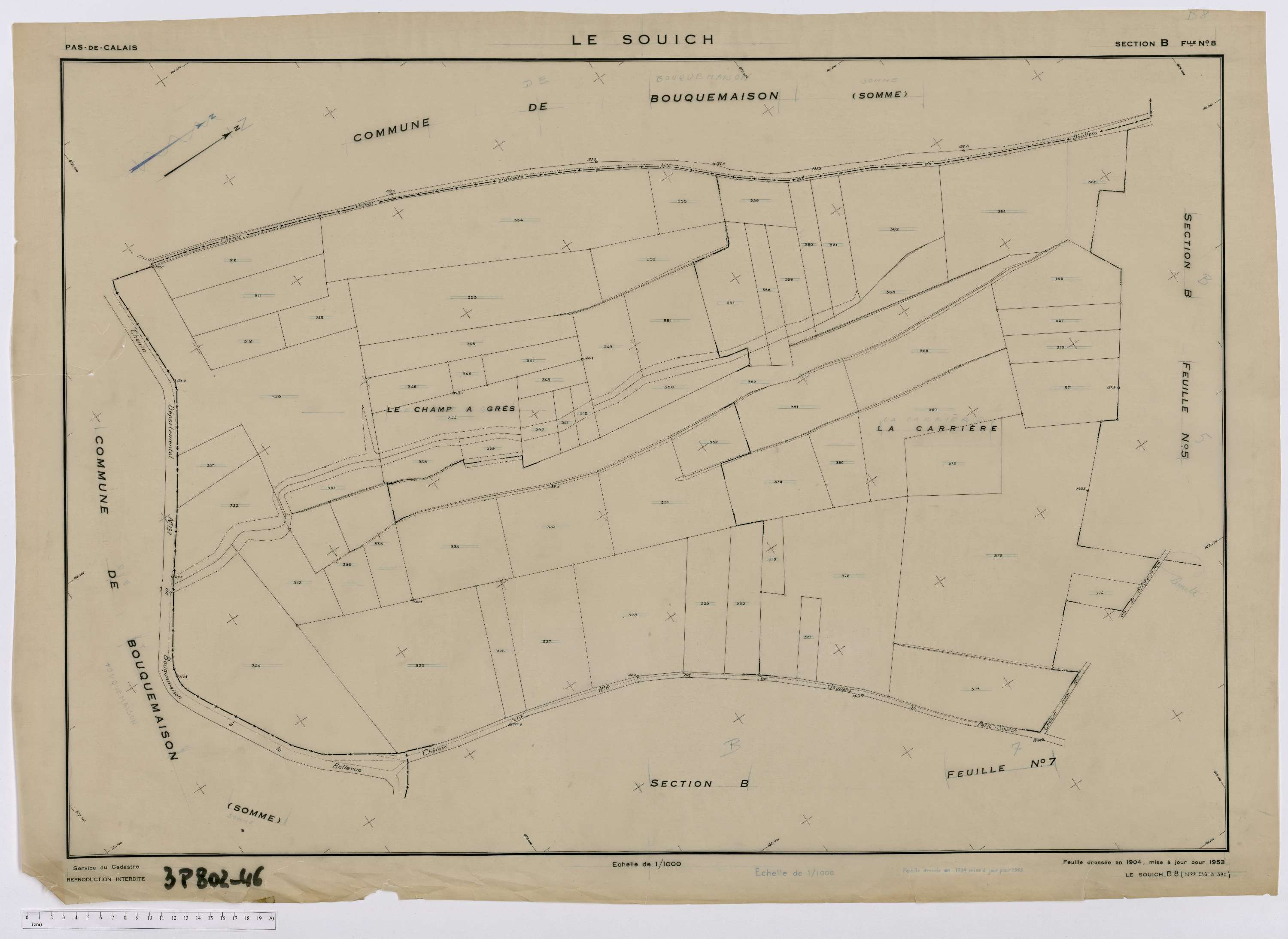 Le Souich - Section B, feuille 8.