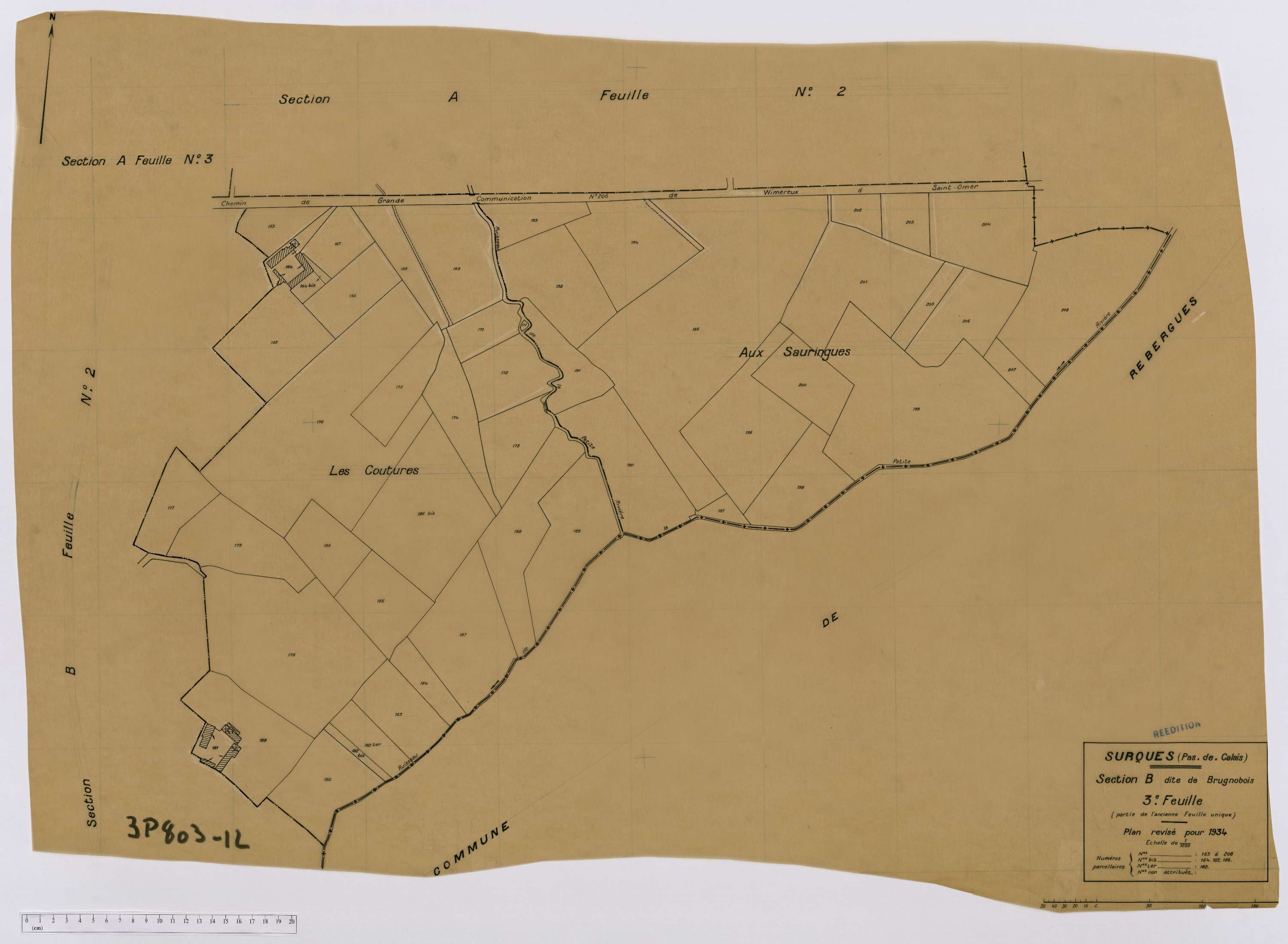 Surques - Section B, feuille 3.