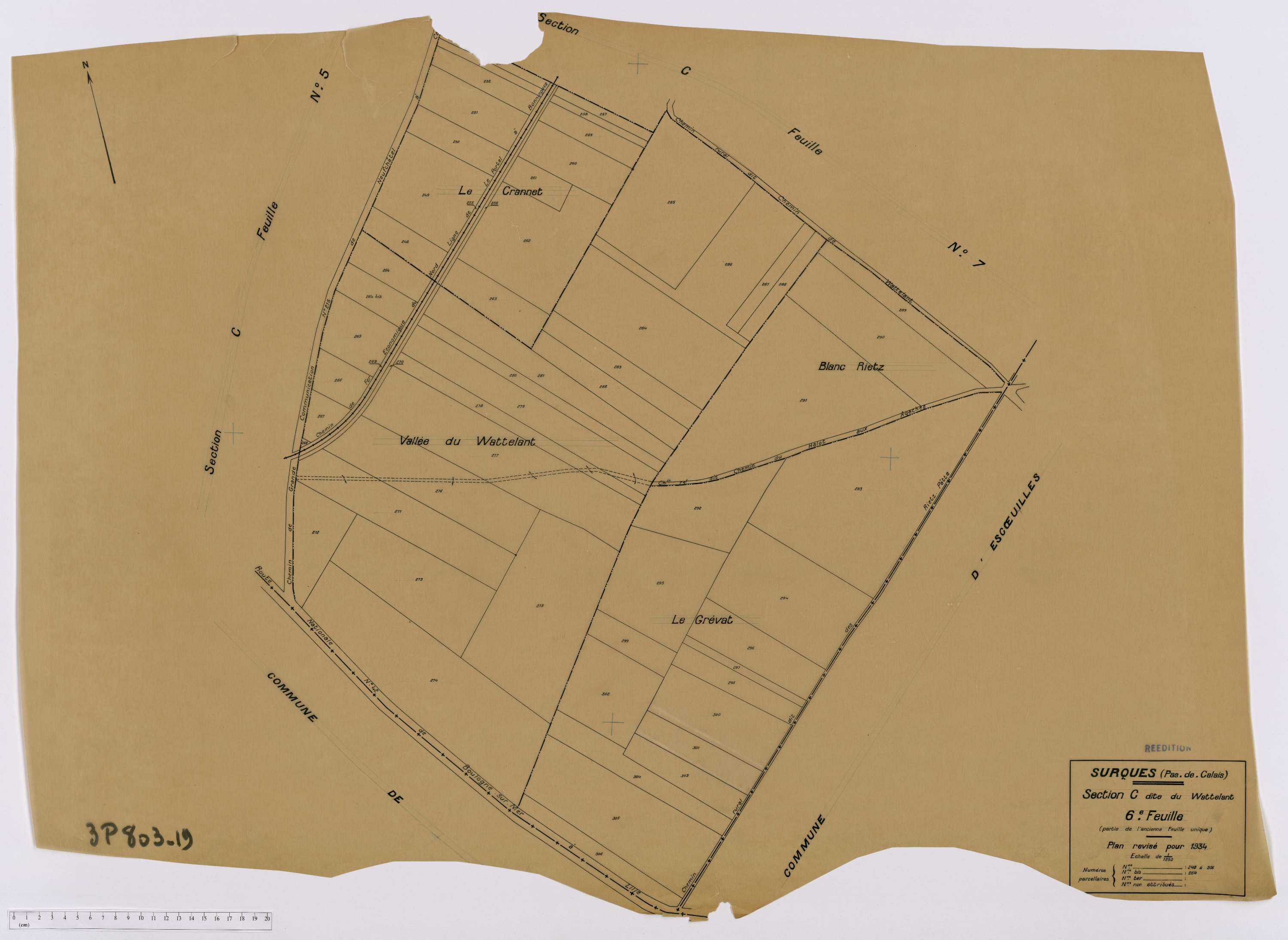 Surques - Section C, feuille 6.
