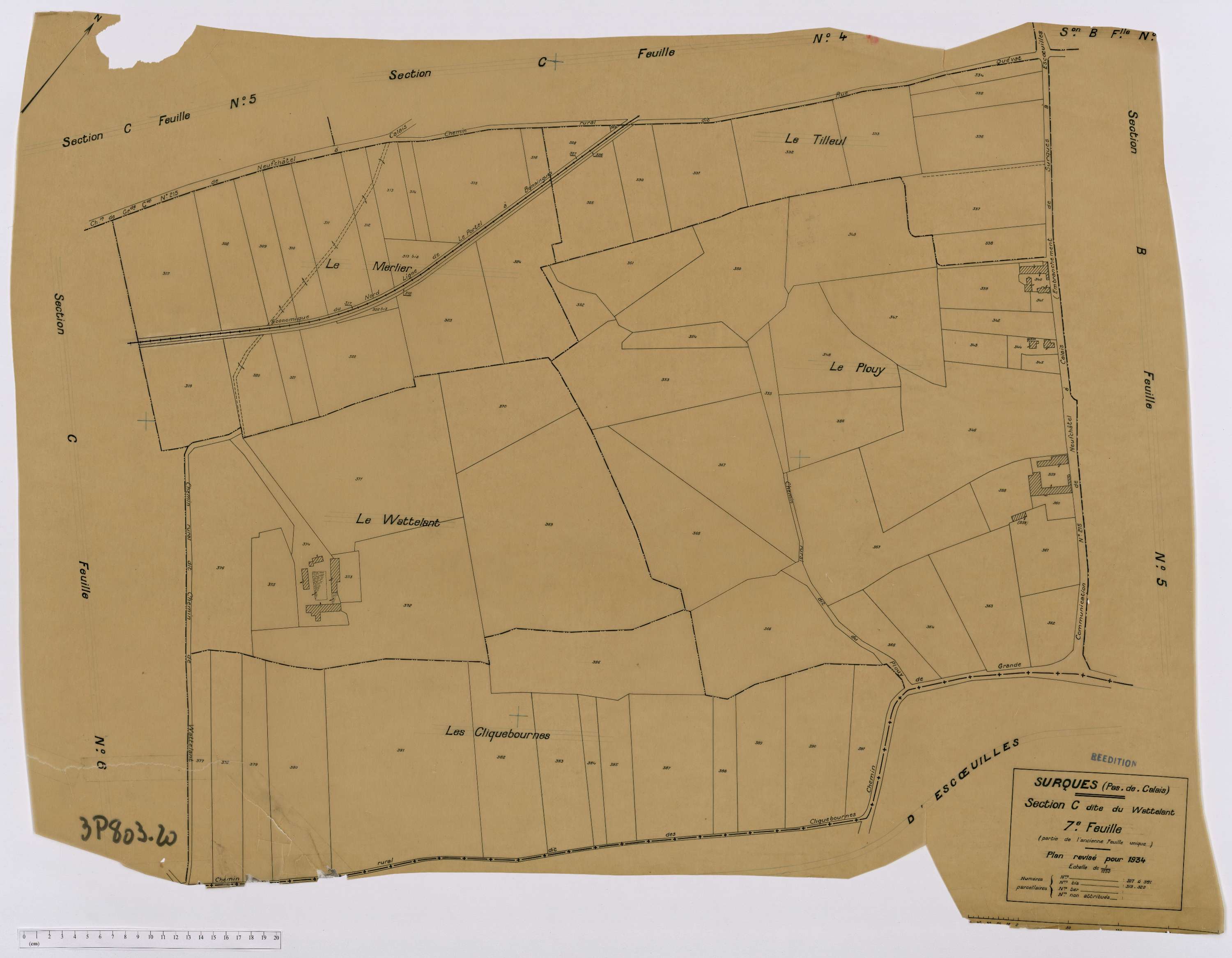 Surques - Section C, feuille 7.