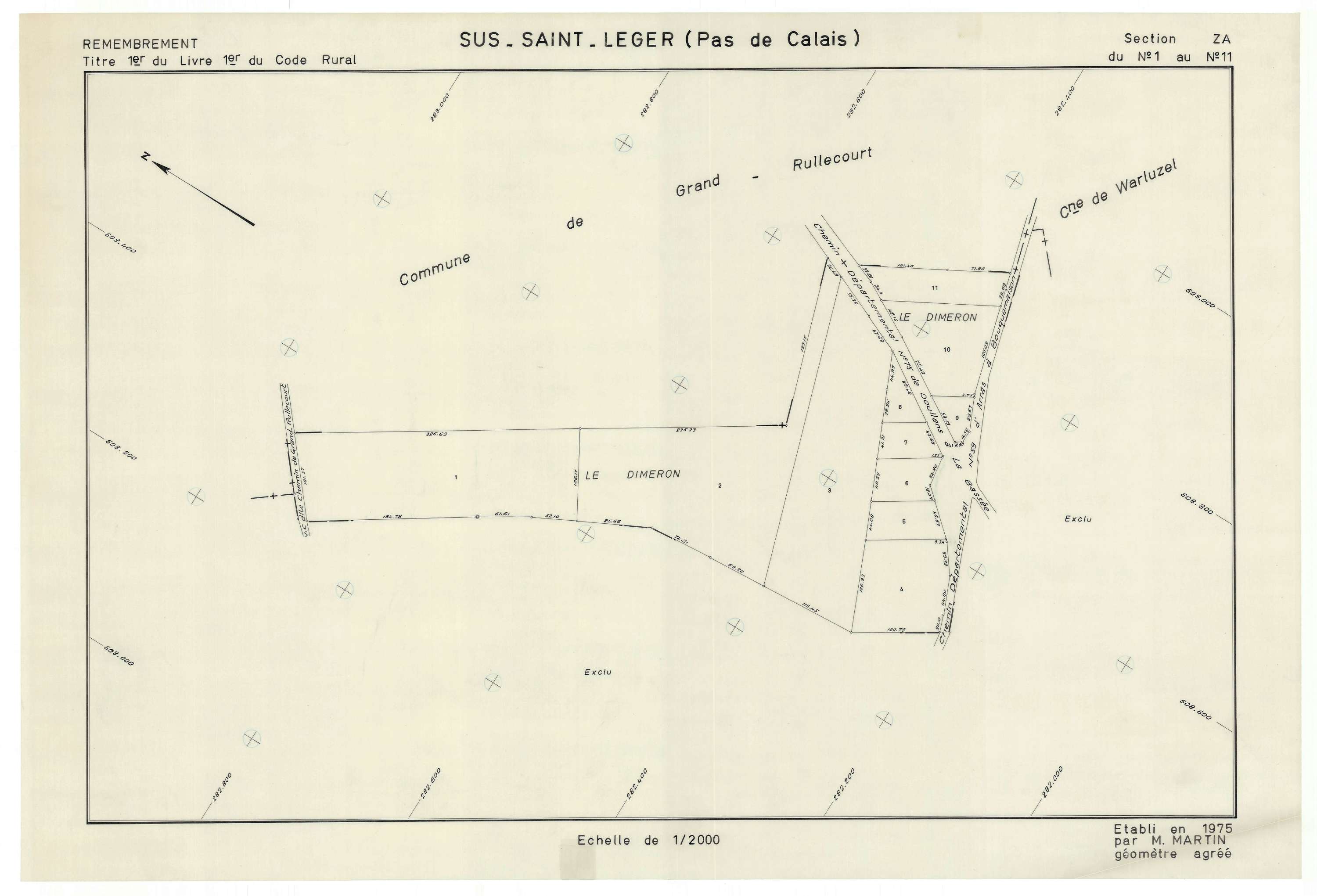 Sus-Saint-Léger - Plan de remembrement : section ZA.