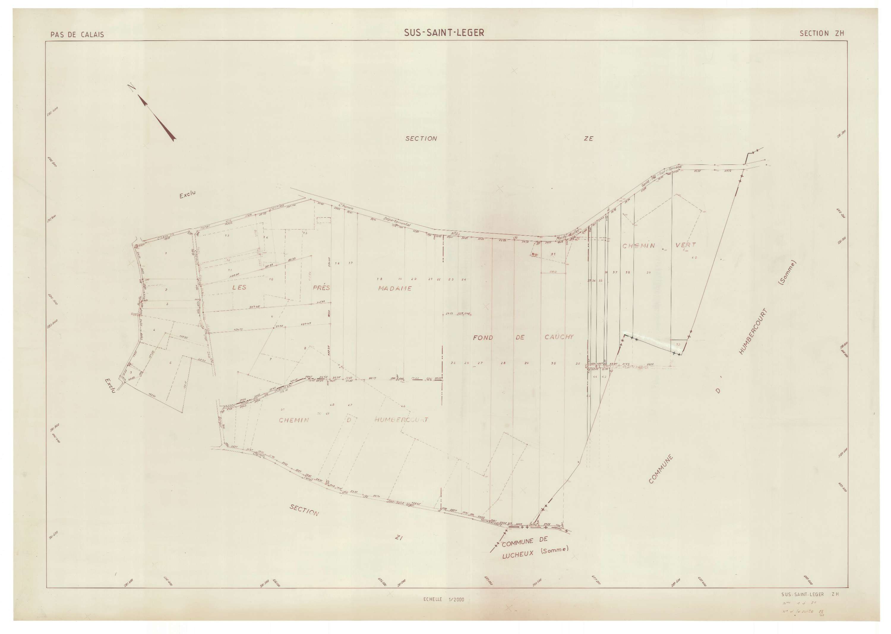 Sus-Saint-Léger - Plan de remembrement : section ZH.