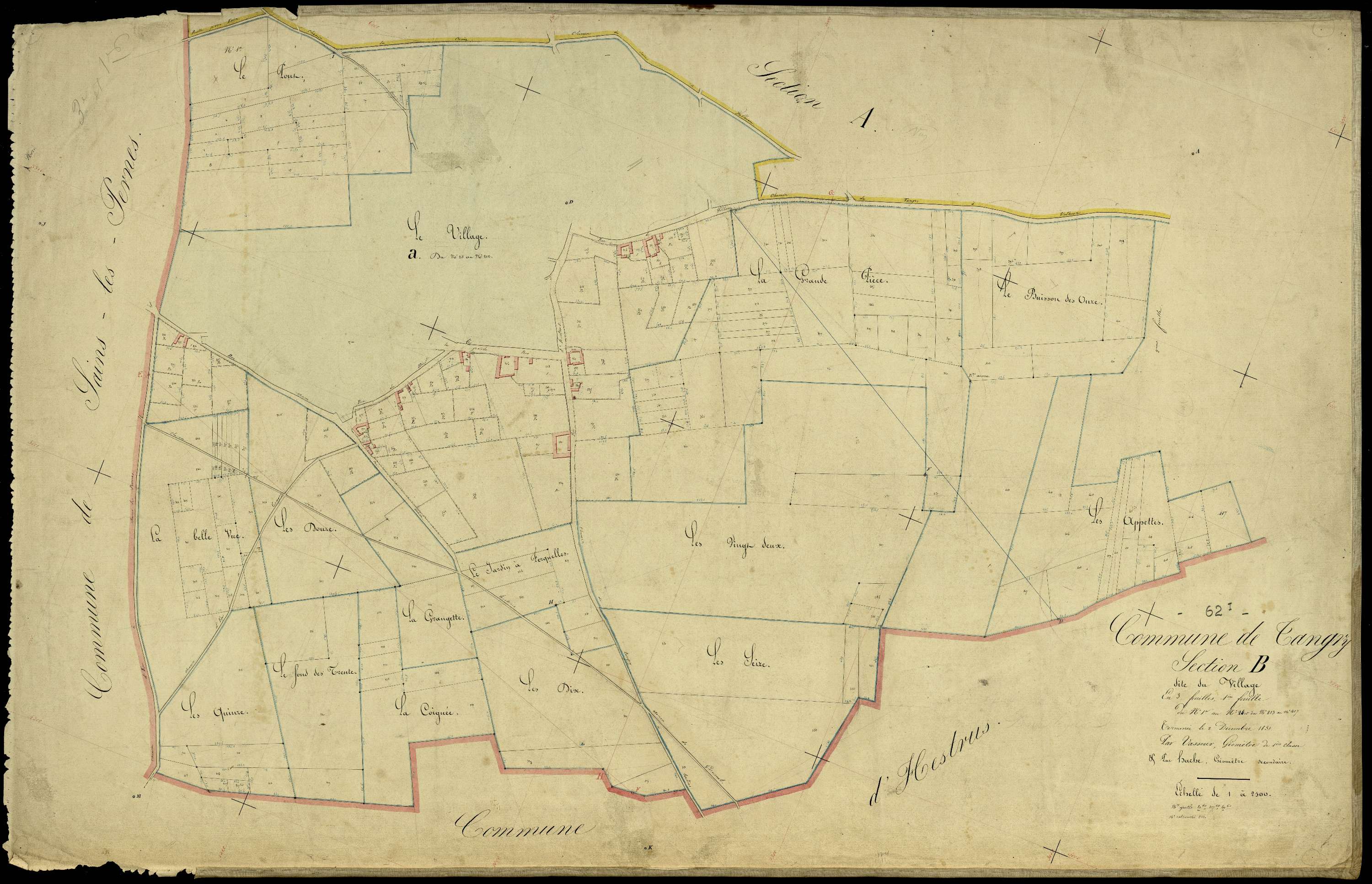 Tangry - Section B, 1re feuille