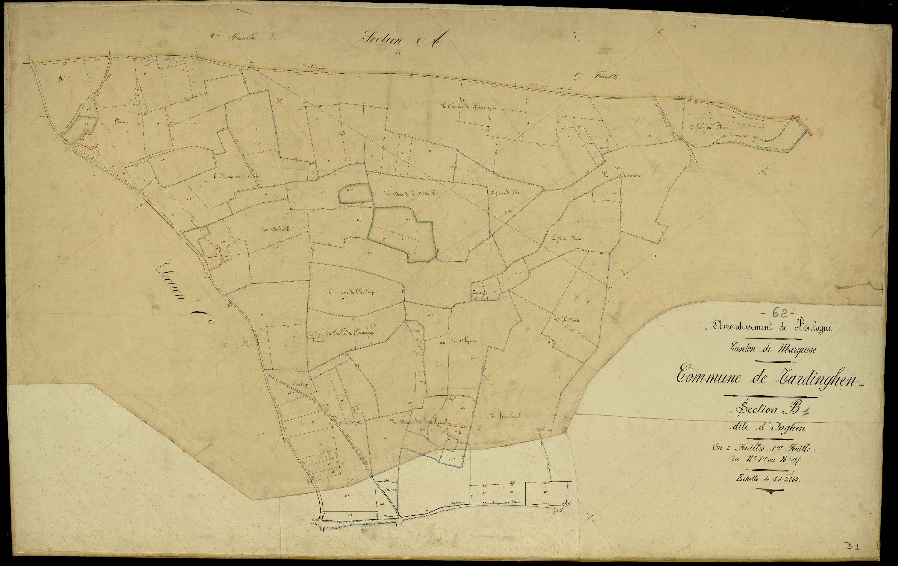 Tardinghen - Section B, 1re feuille