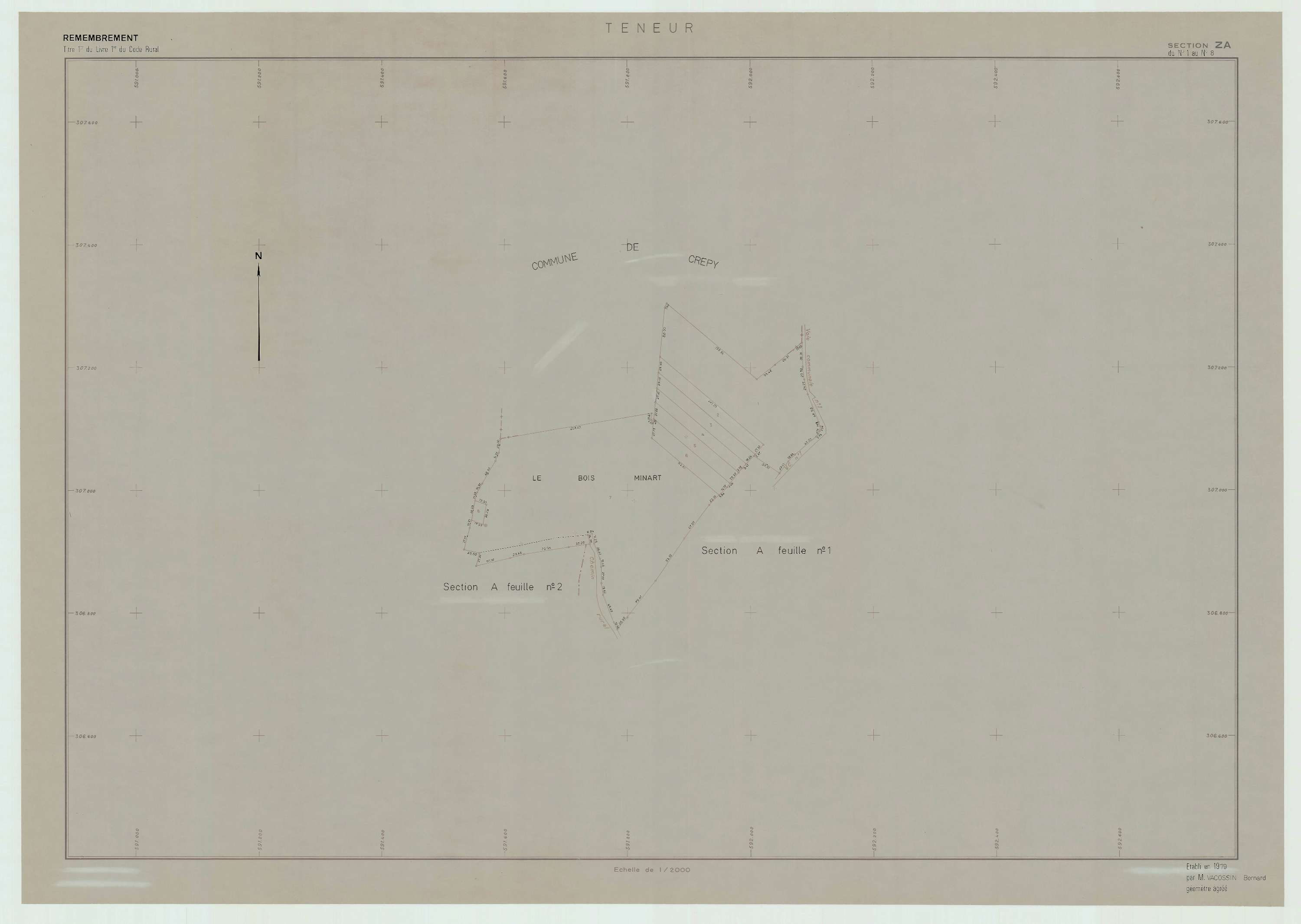 Teneur - Plan de remembrement : section ZA.