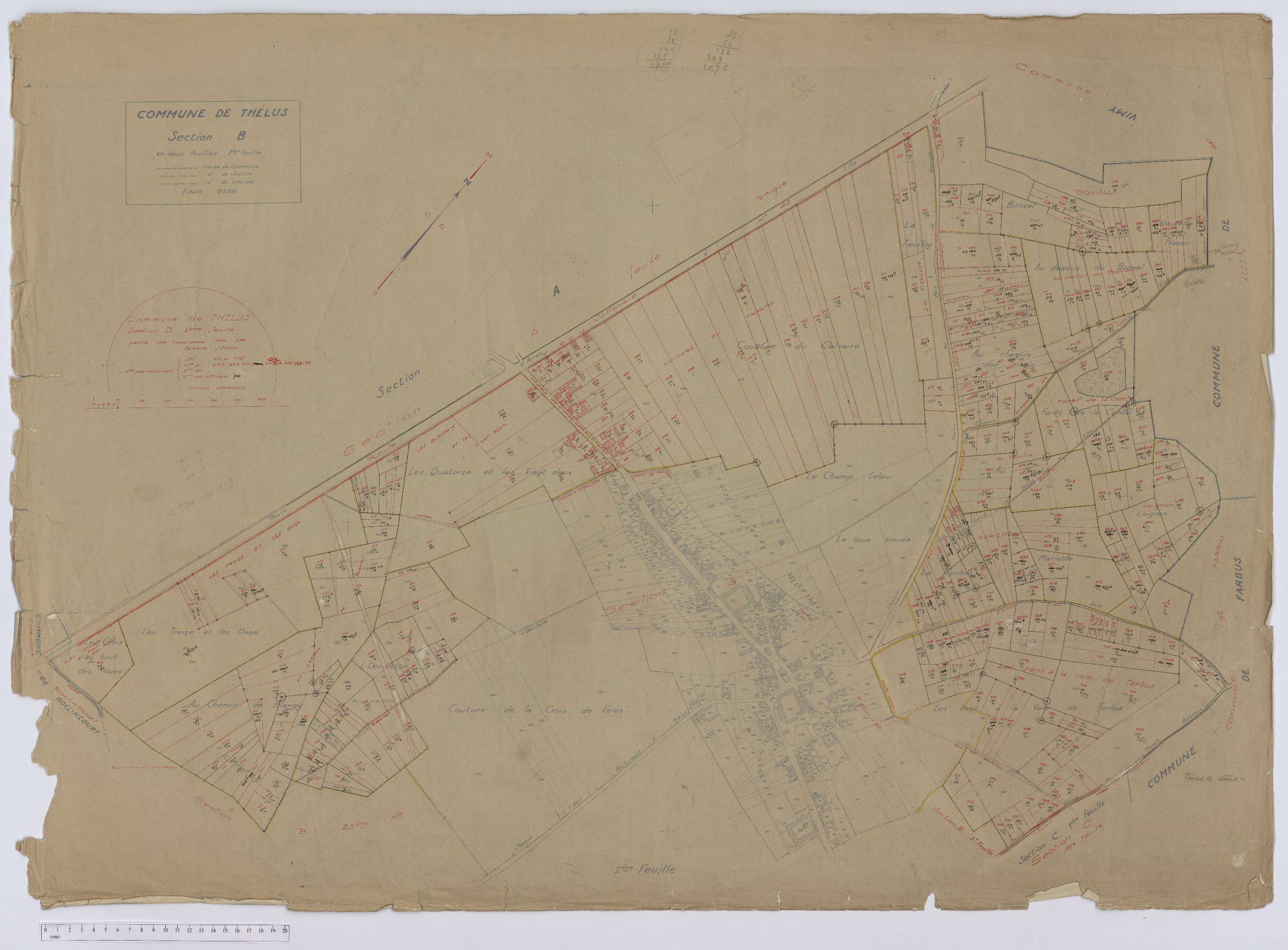 Thélus - Section B, feuille 1.