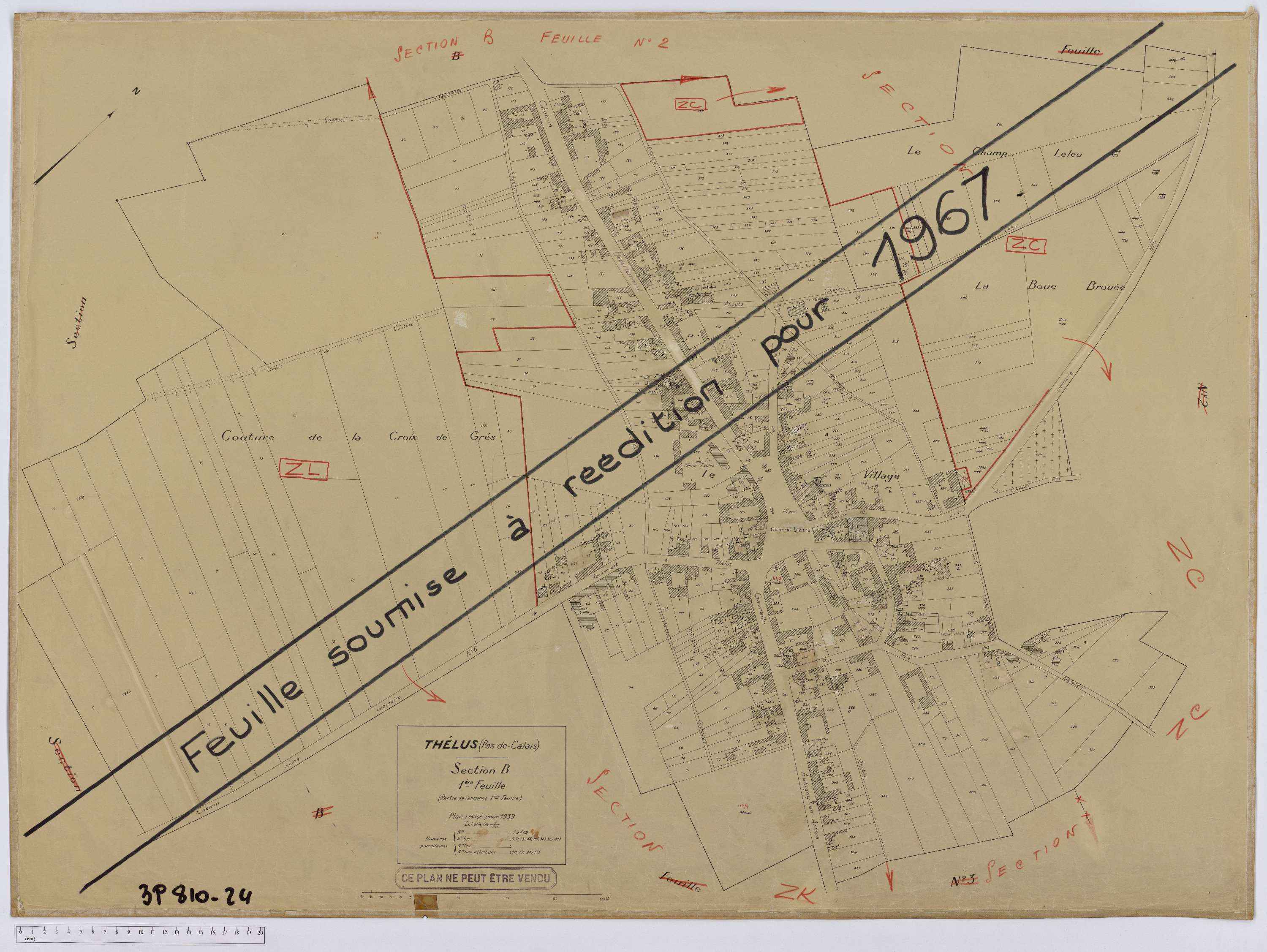 Thélus - Section B, feuille 1.