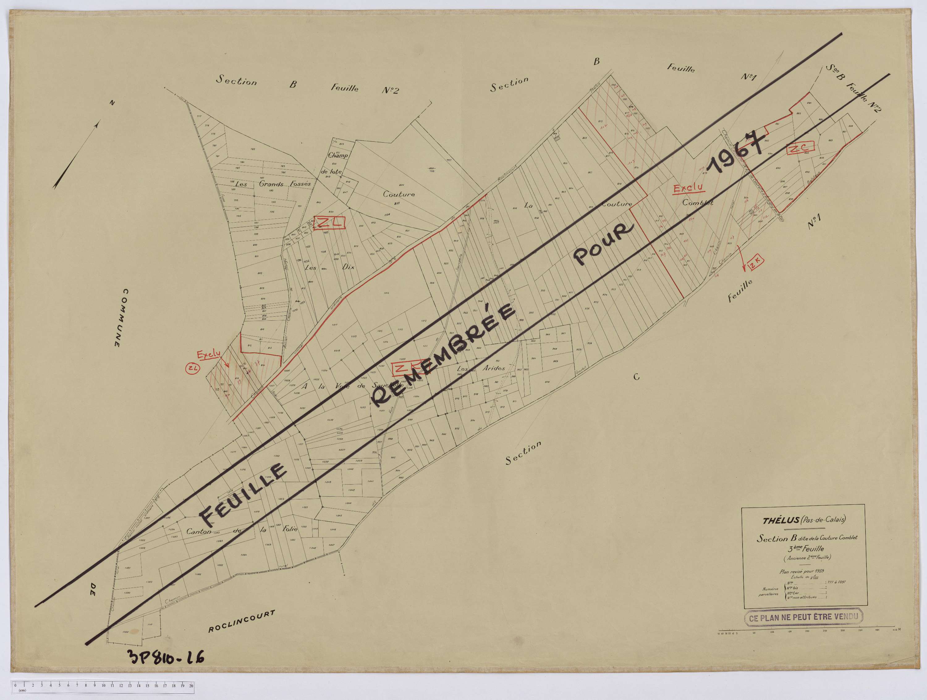 Thélus - Section B, feuille 3.