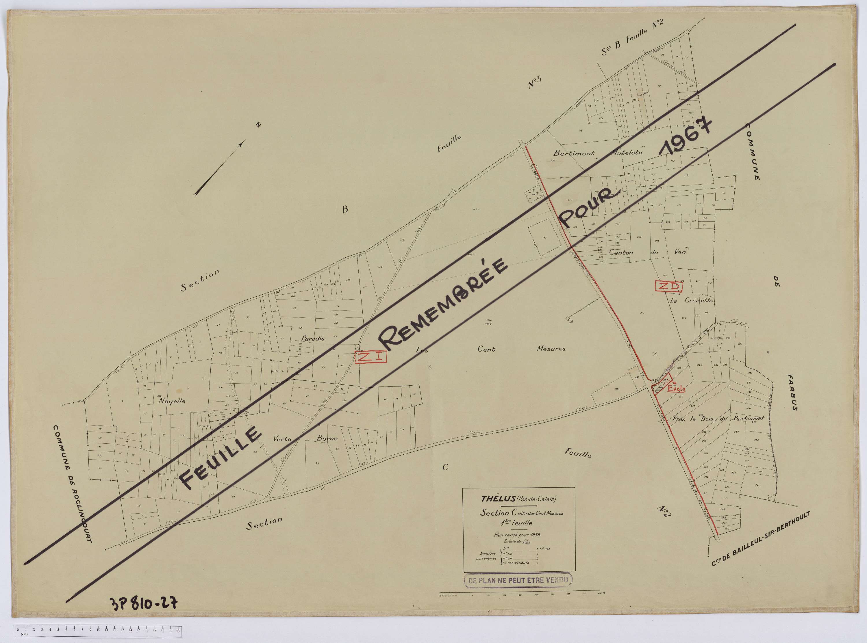 Thélus - Section C, feuille 1.