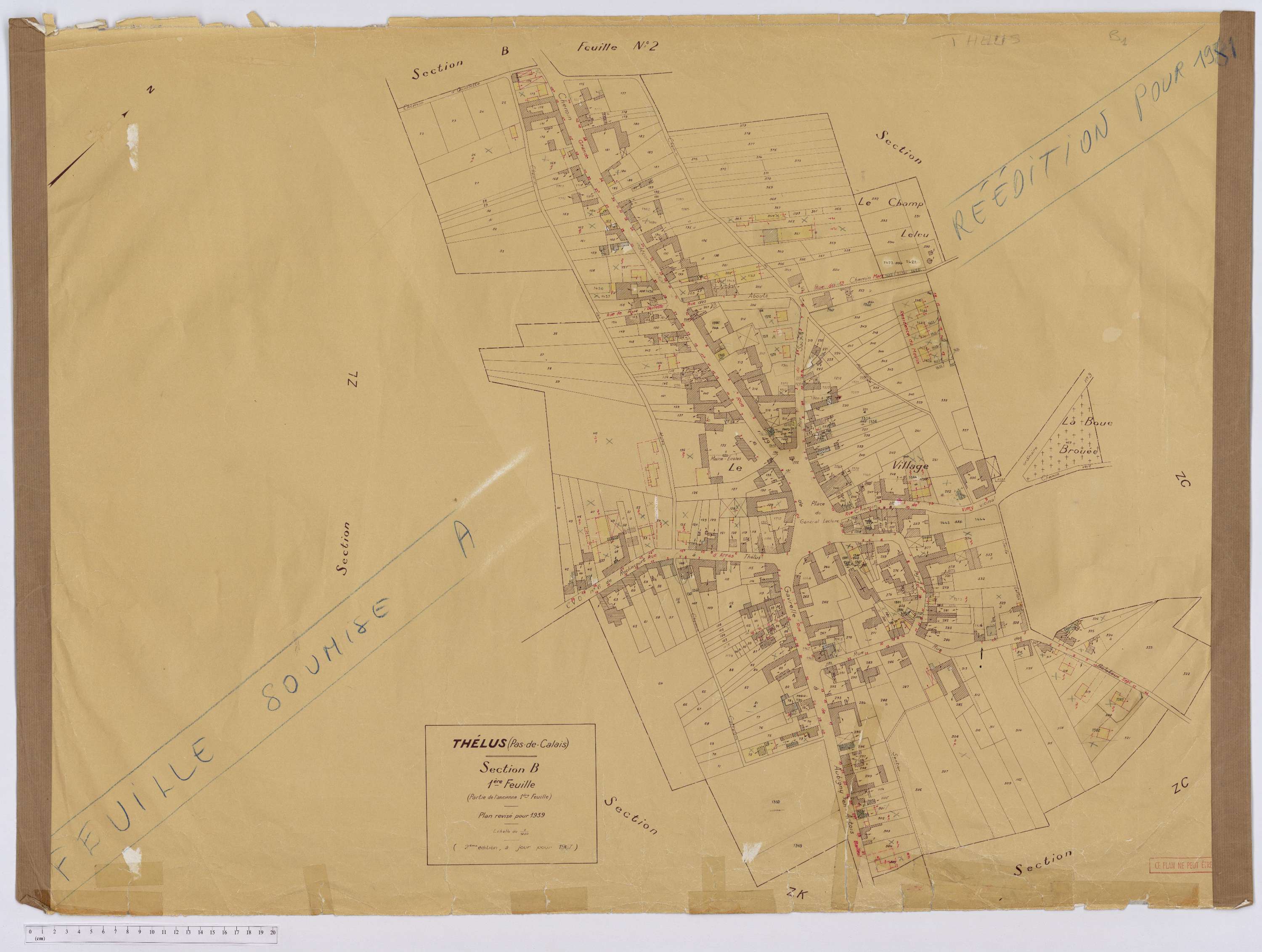 Thélus - Section B, feuille 1.