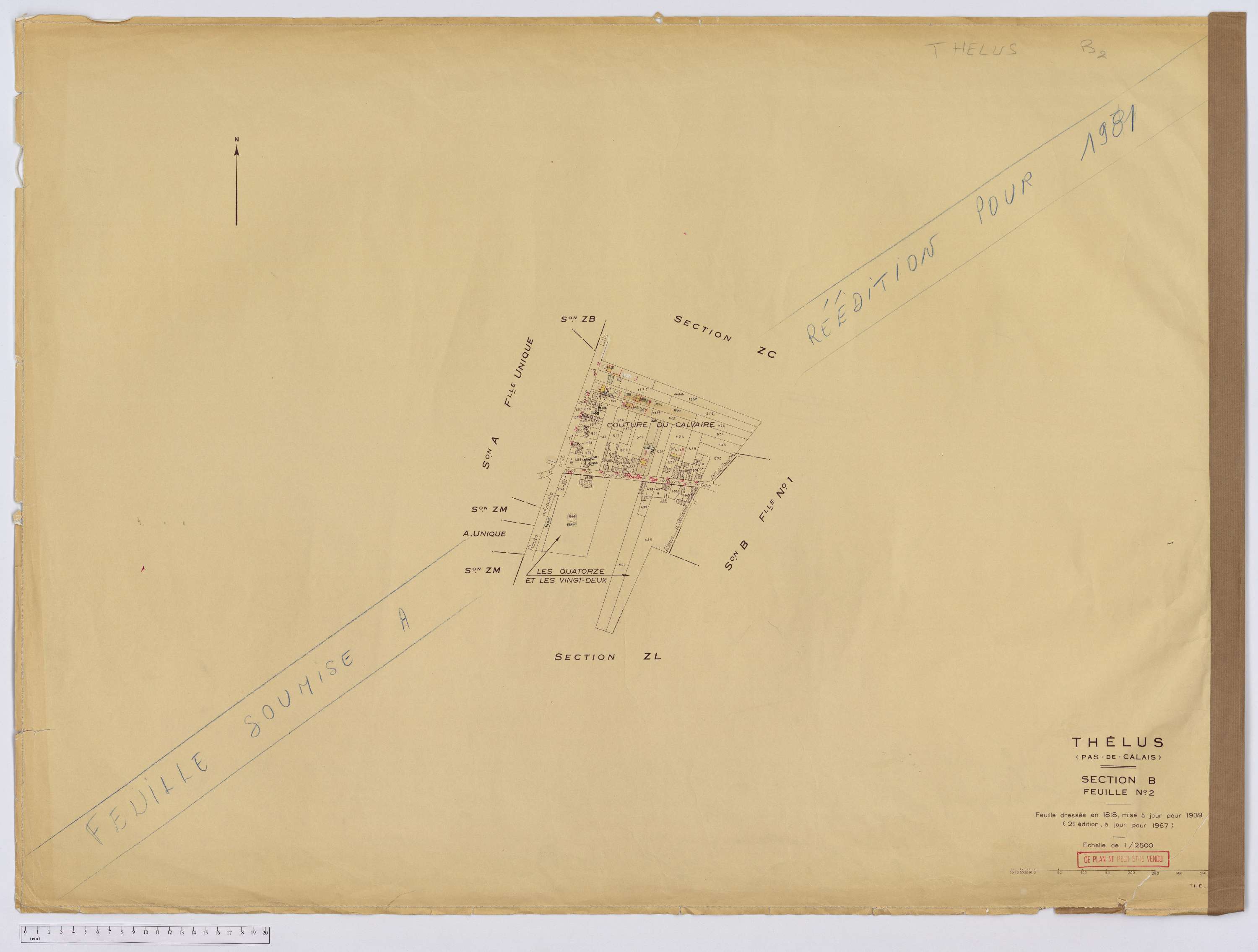 Thélus - Section B, feuille 2.
