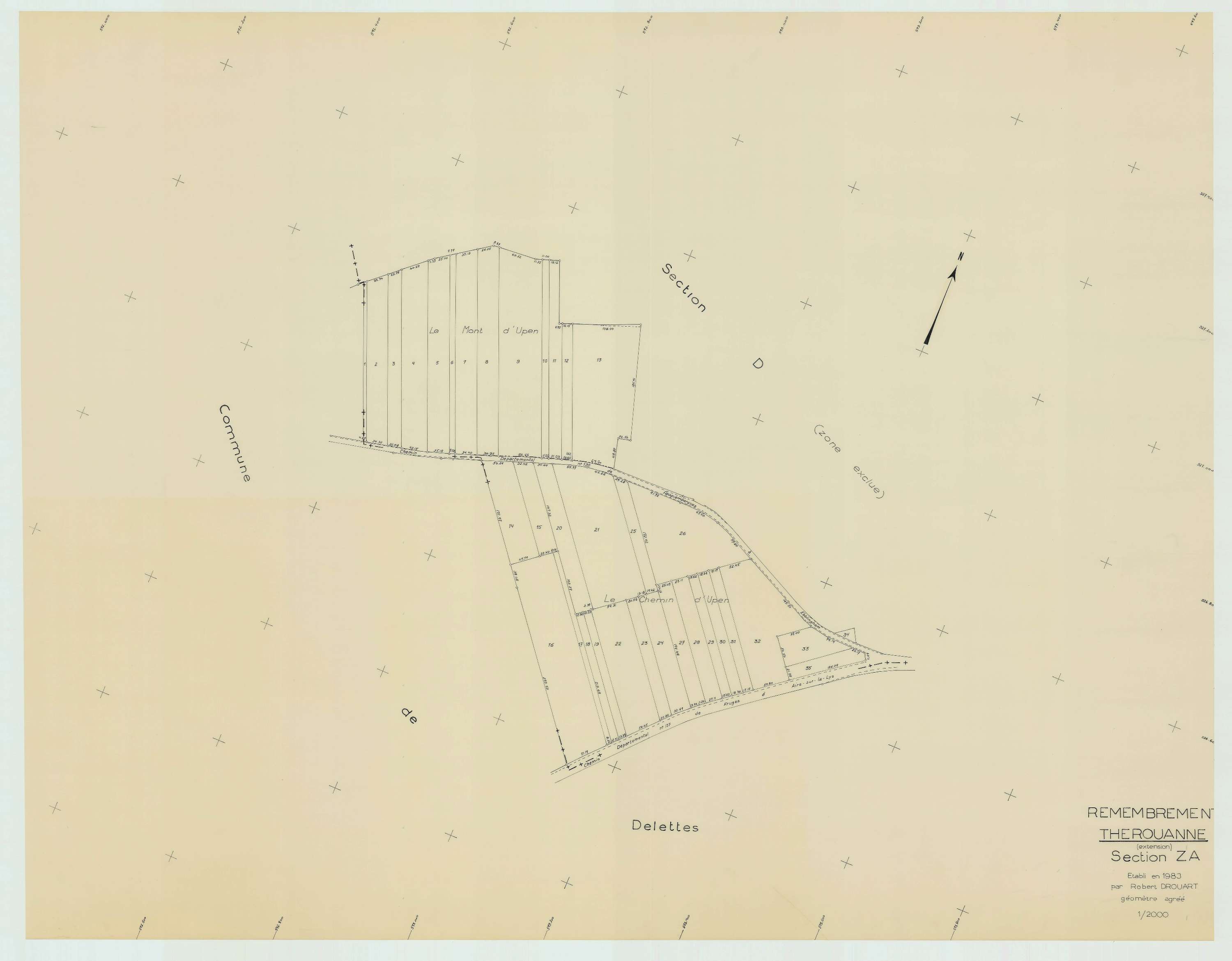 Thérouanne - Plan de remembrement : section ZA.