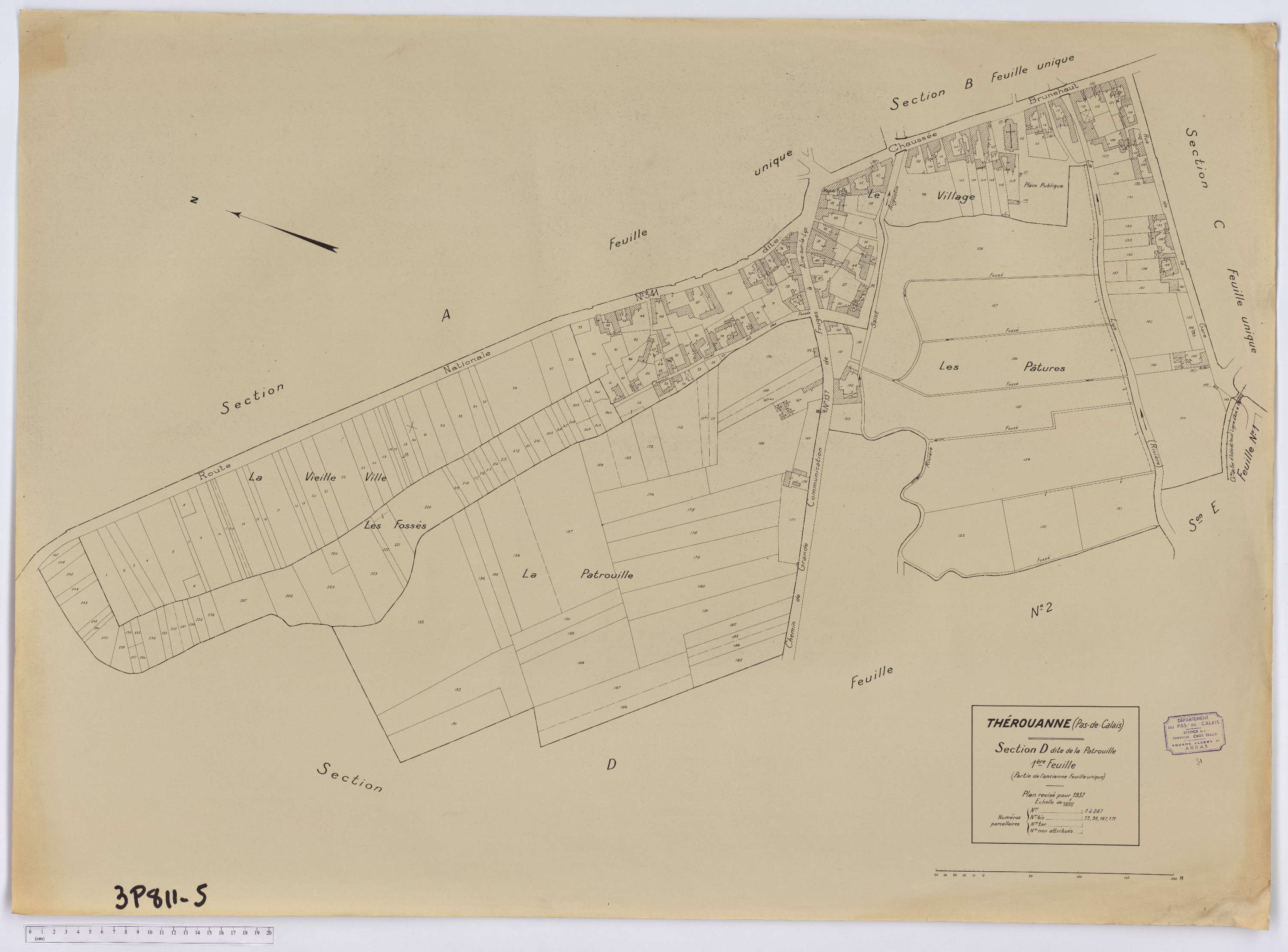 Thérouanne - Section D, feuille 1.
