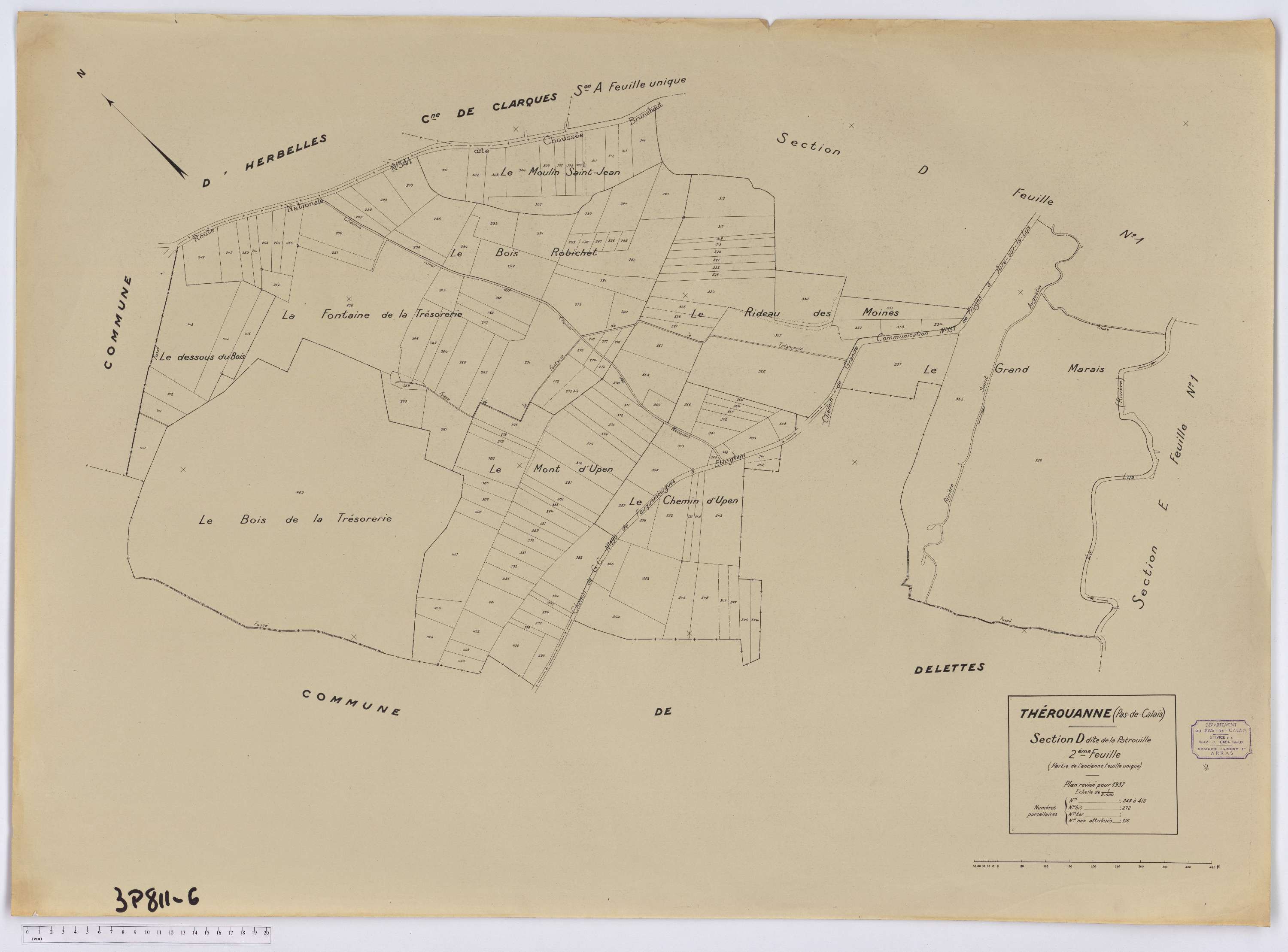 Thérouanne - Section D, feuille 2.