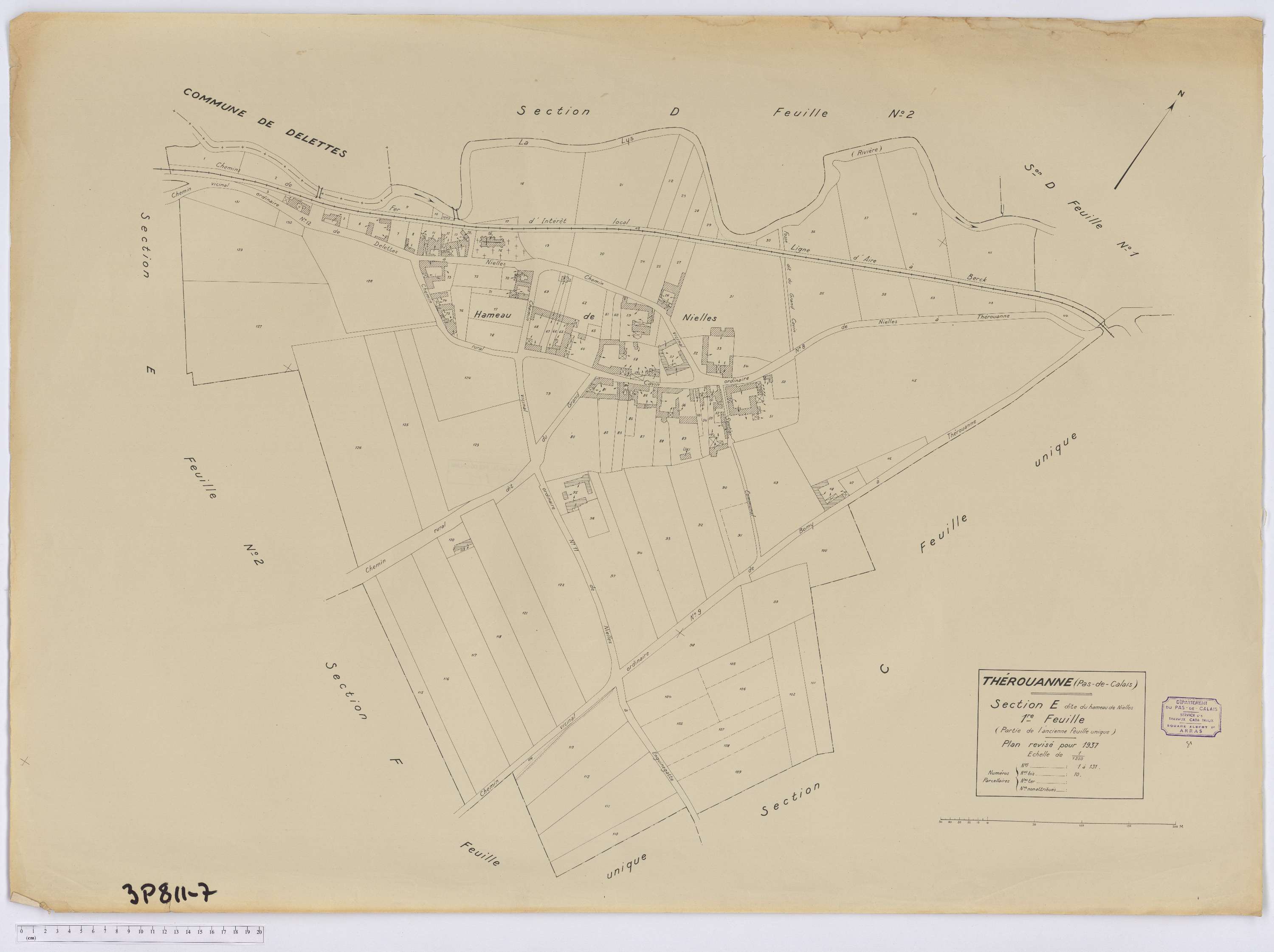 Thérouanne - Section E, feuille 1.