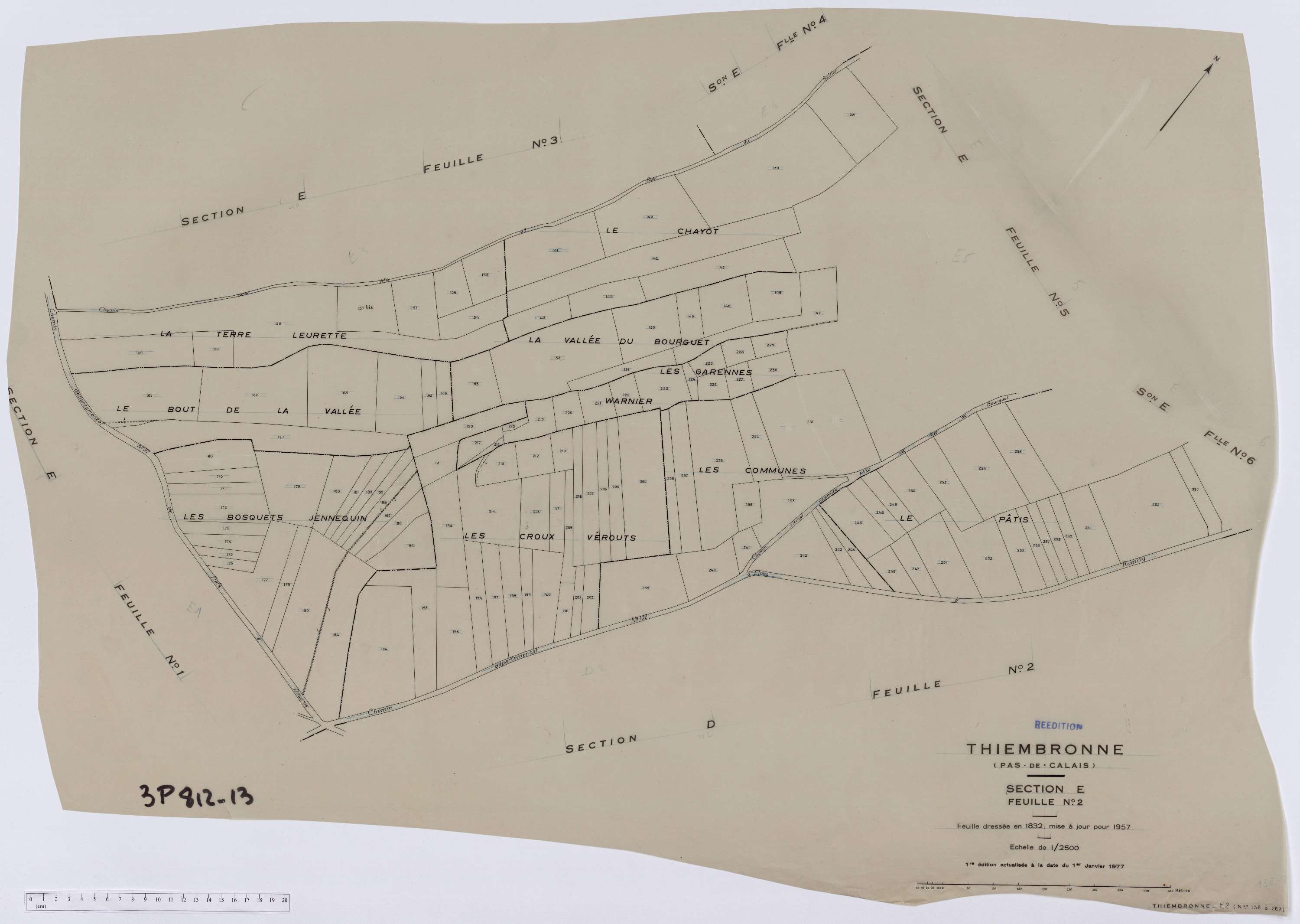 Thiembronne - Section E, feuille 2.