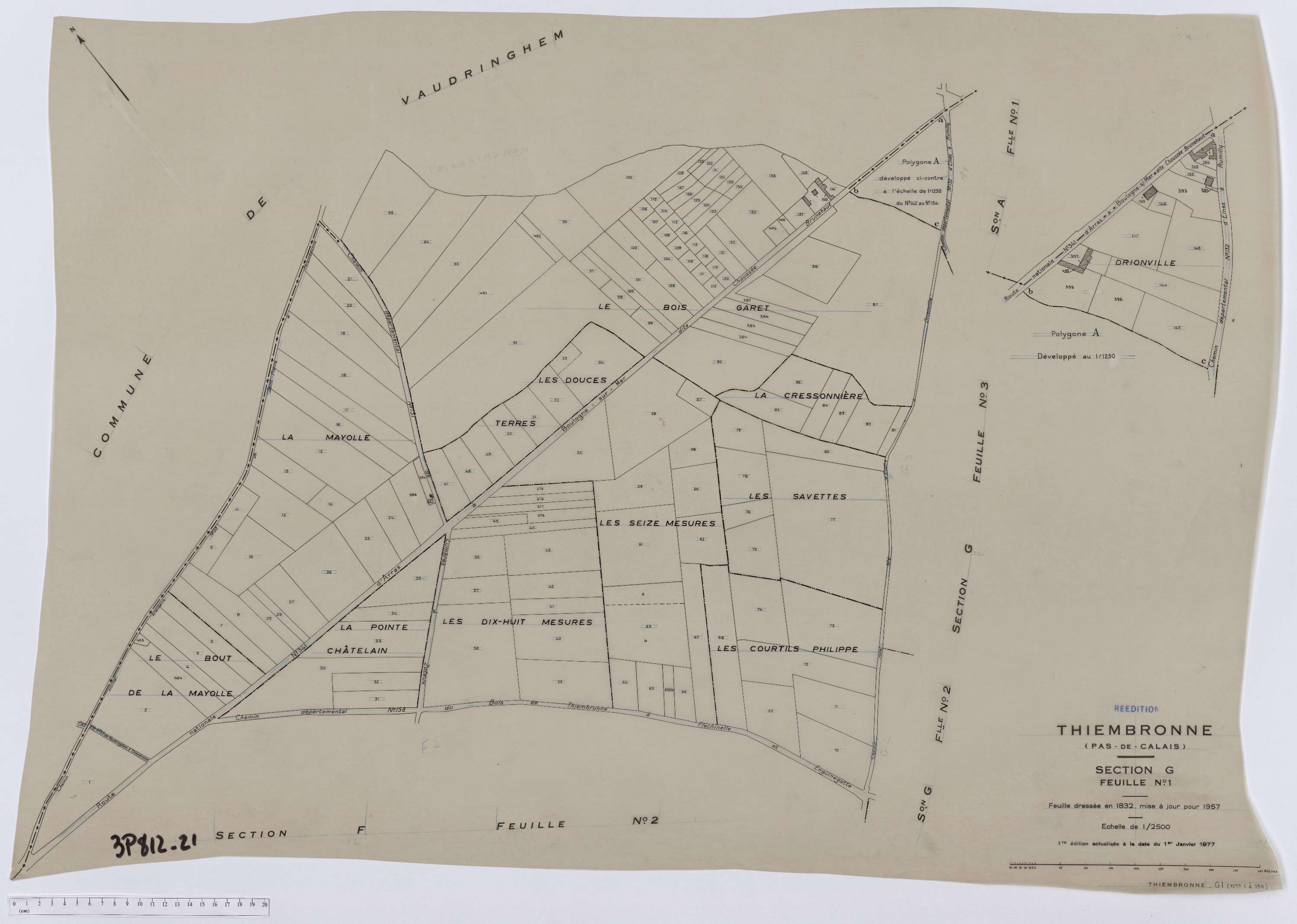 Thiembronne - Section G, feuille 1.