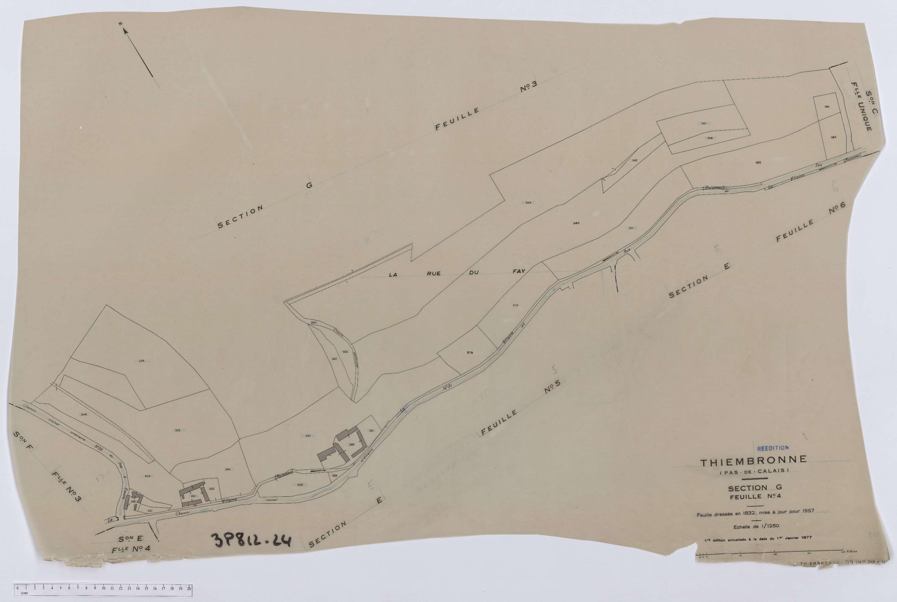 Thiembronne - Section G, feuille 4.