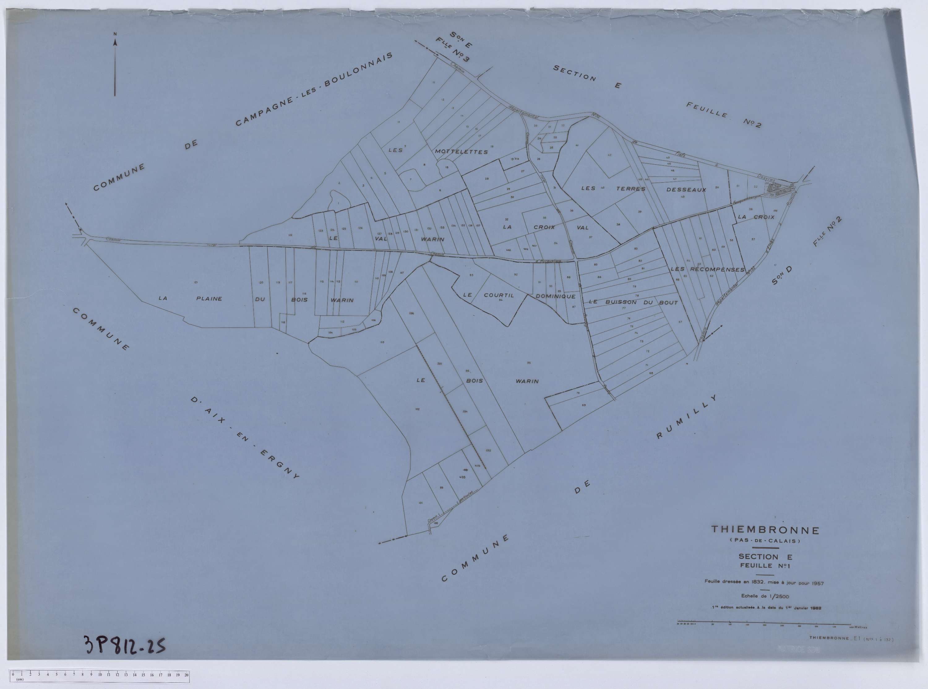 Thiembronne - Section E, feuille 1.