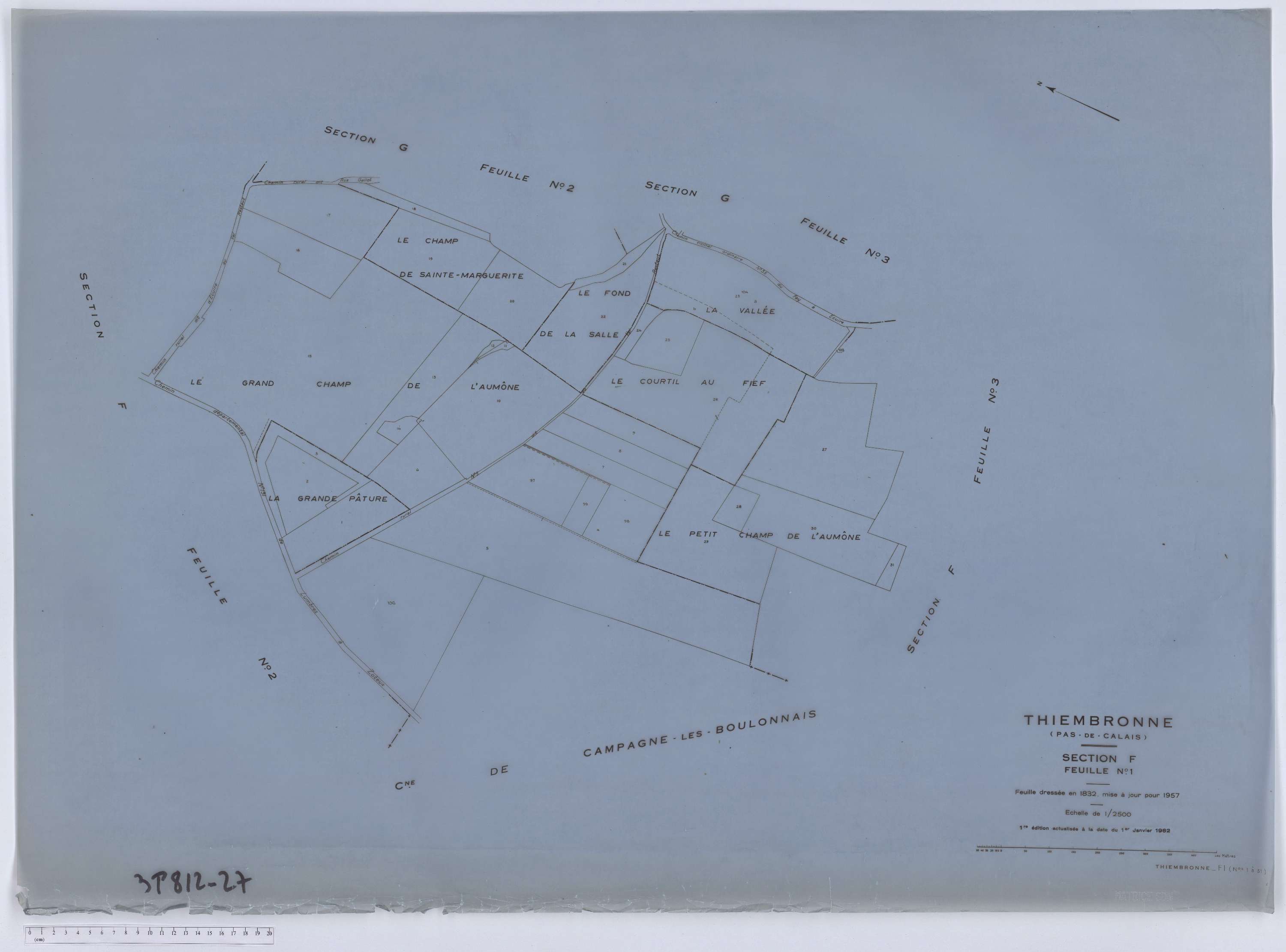 Thiembronne - Section F, feuille 1.