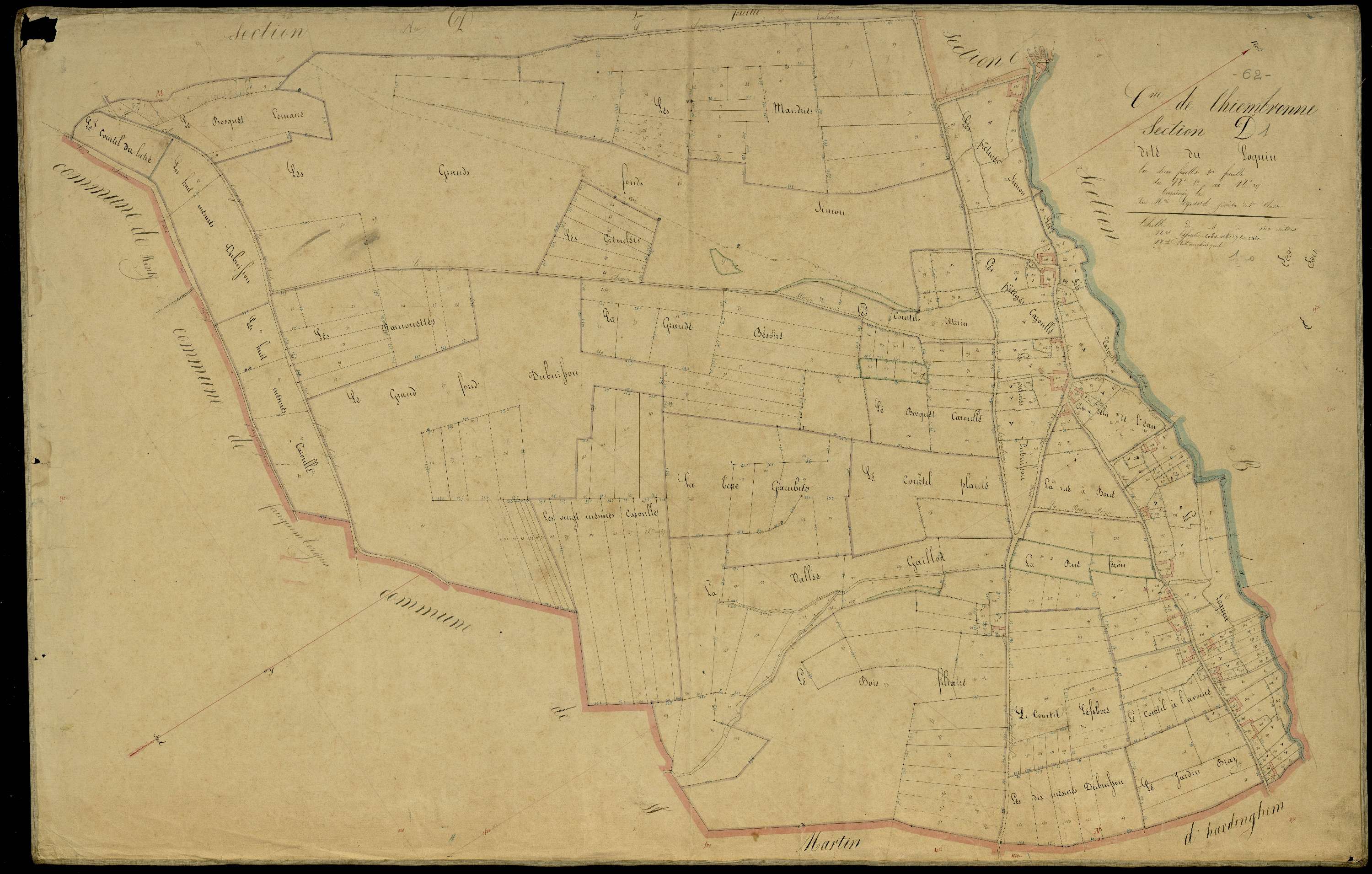 Thiembronne - Section D, 1re feuille