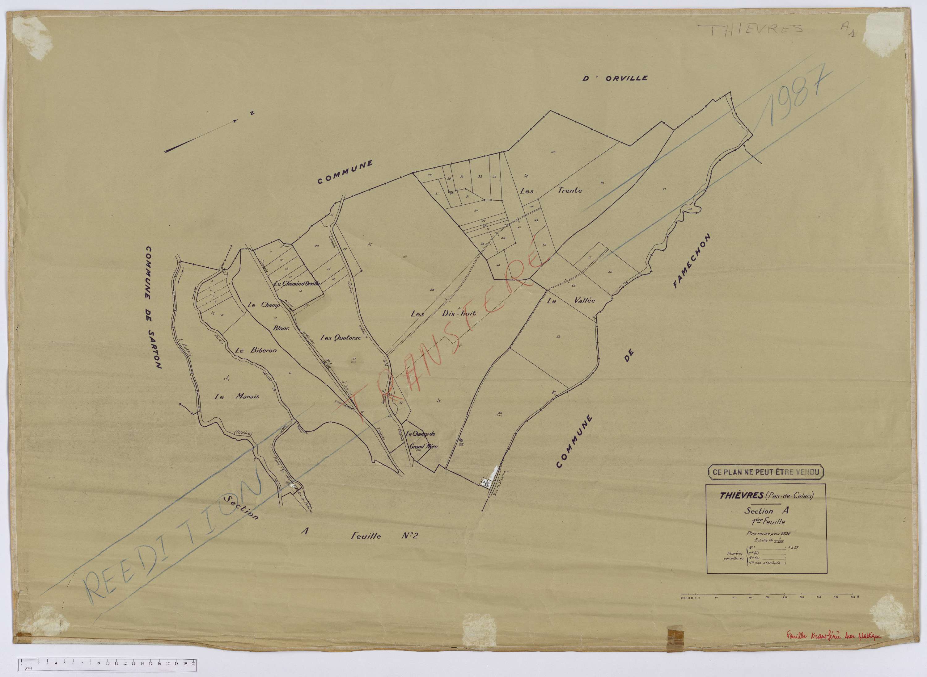 Thièvres - Section A, feuille 1.
