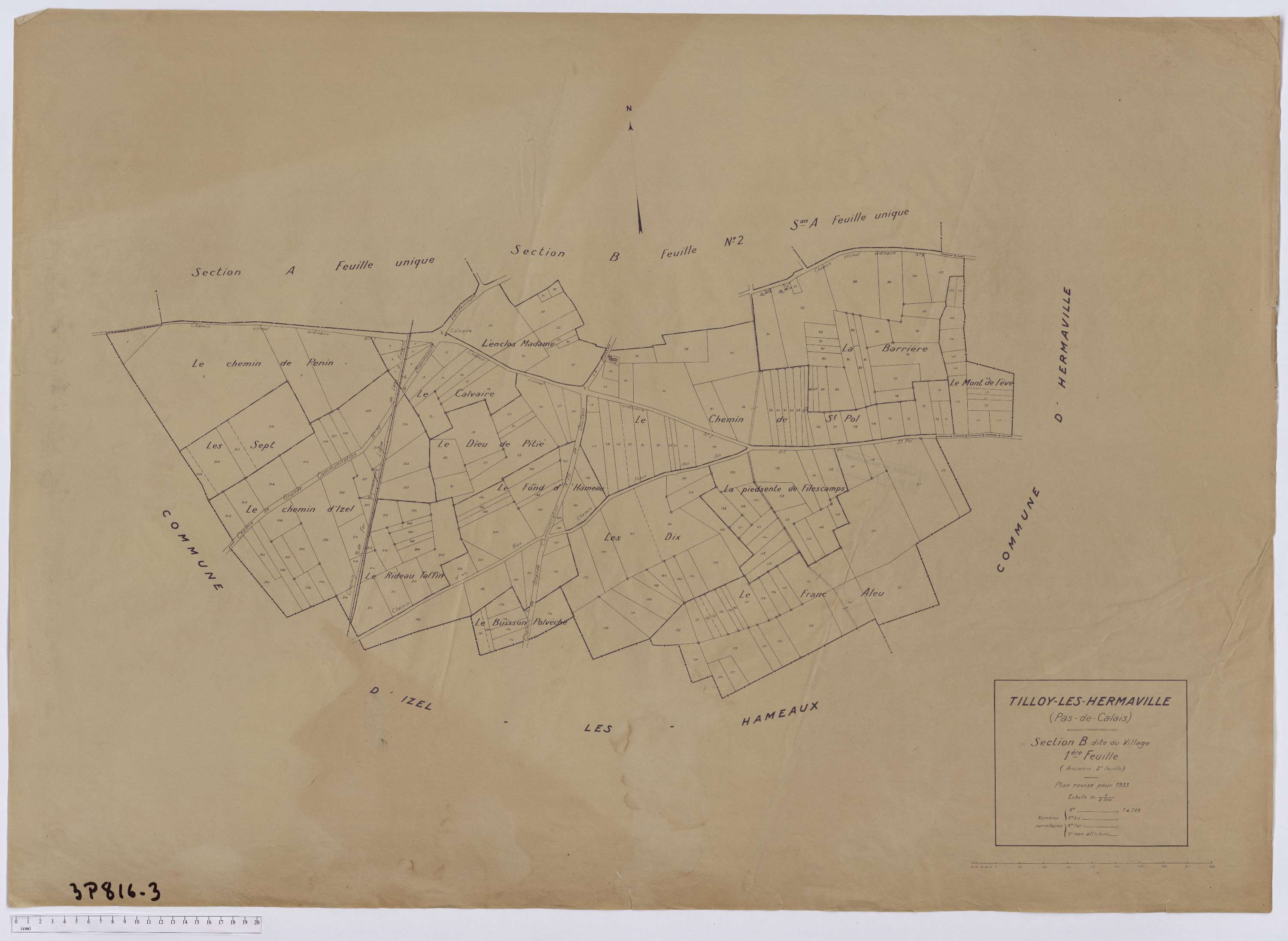 Tilloy-lès-Hermaville - Section B, feuille 1.