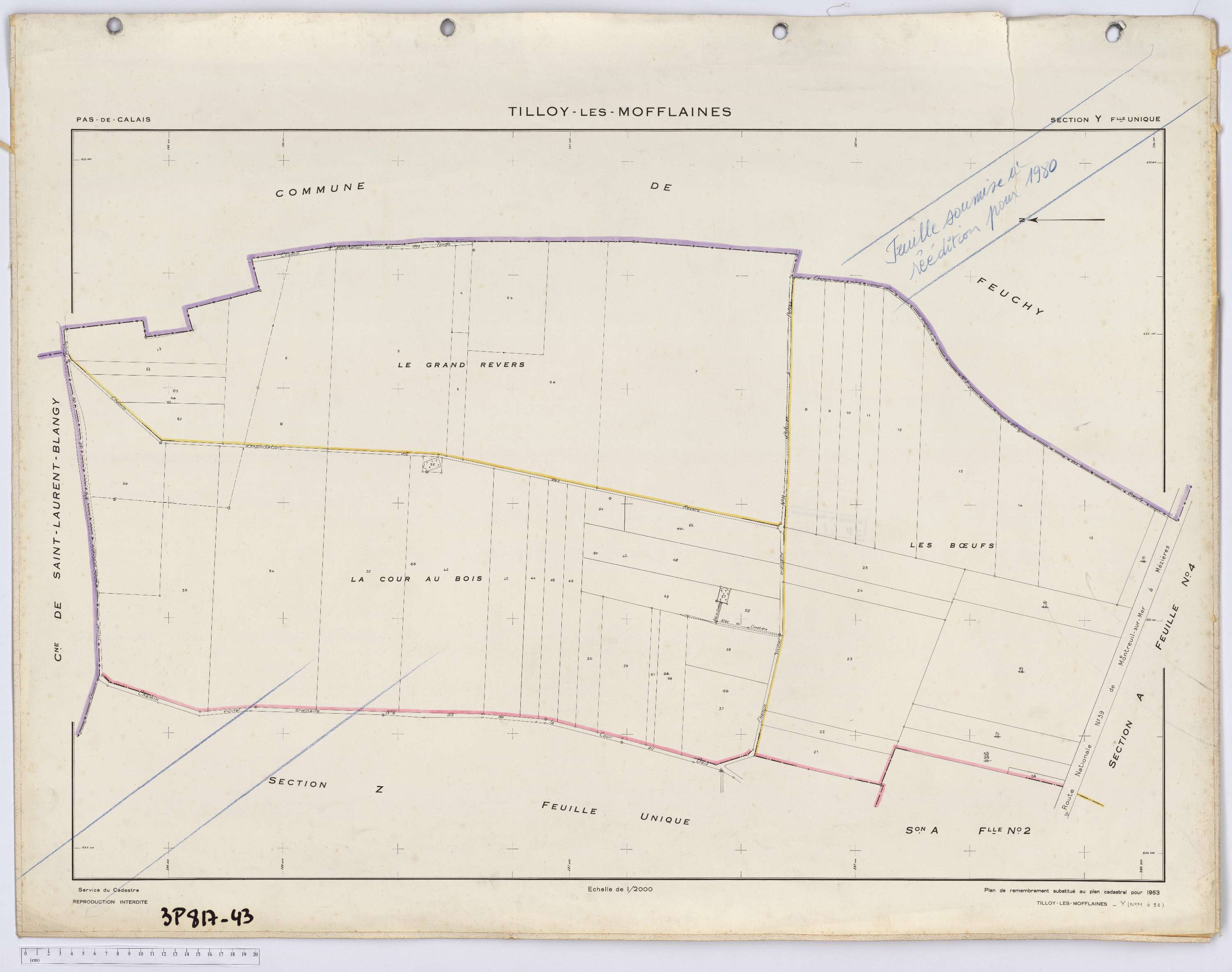 Tilloy-lès-Mofflaines - Section Y.