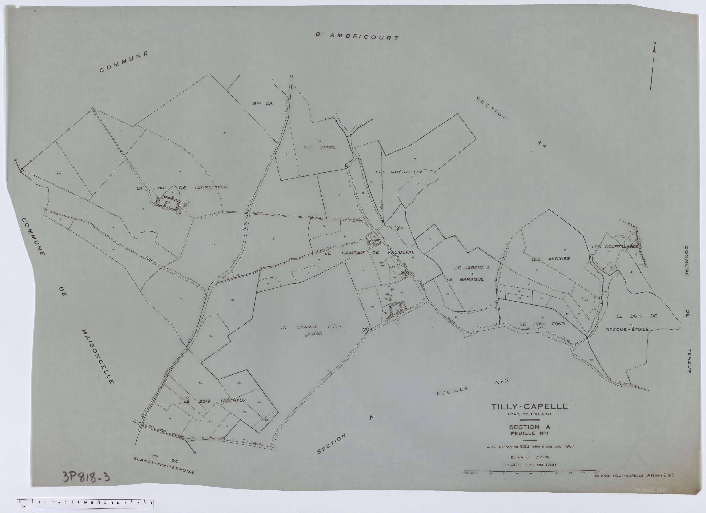 Tilly-Capelle - Section A, feuille 1.