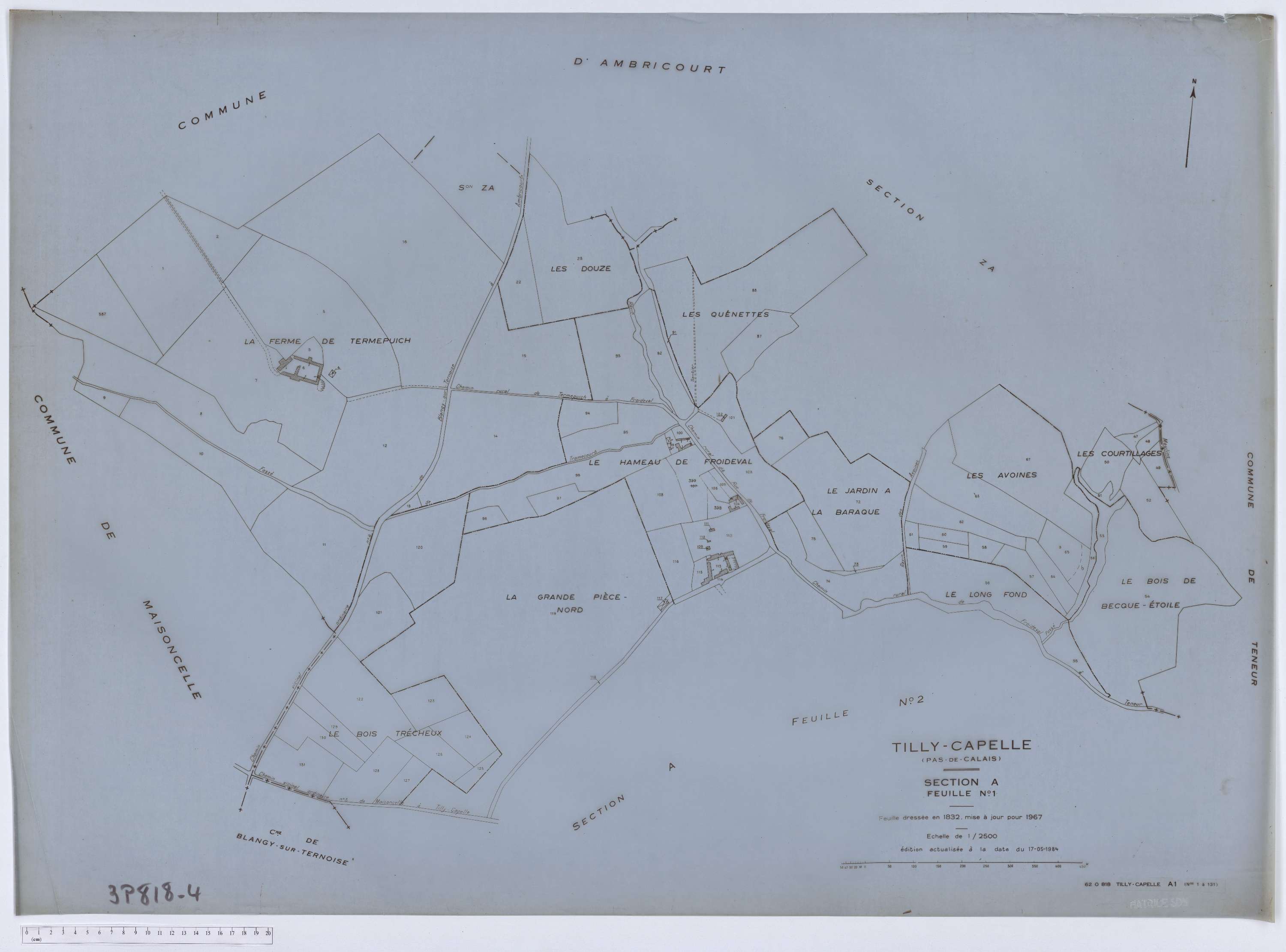 Tilly-Capelle - Section A, feuille 1.