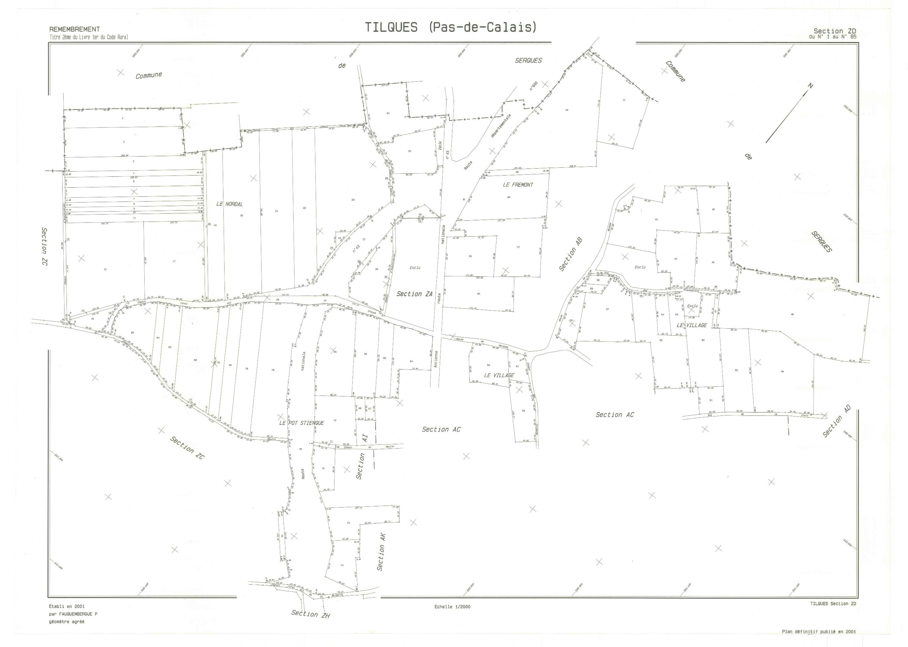Tilques - Plan de remembrement : section ZD.